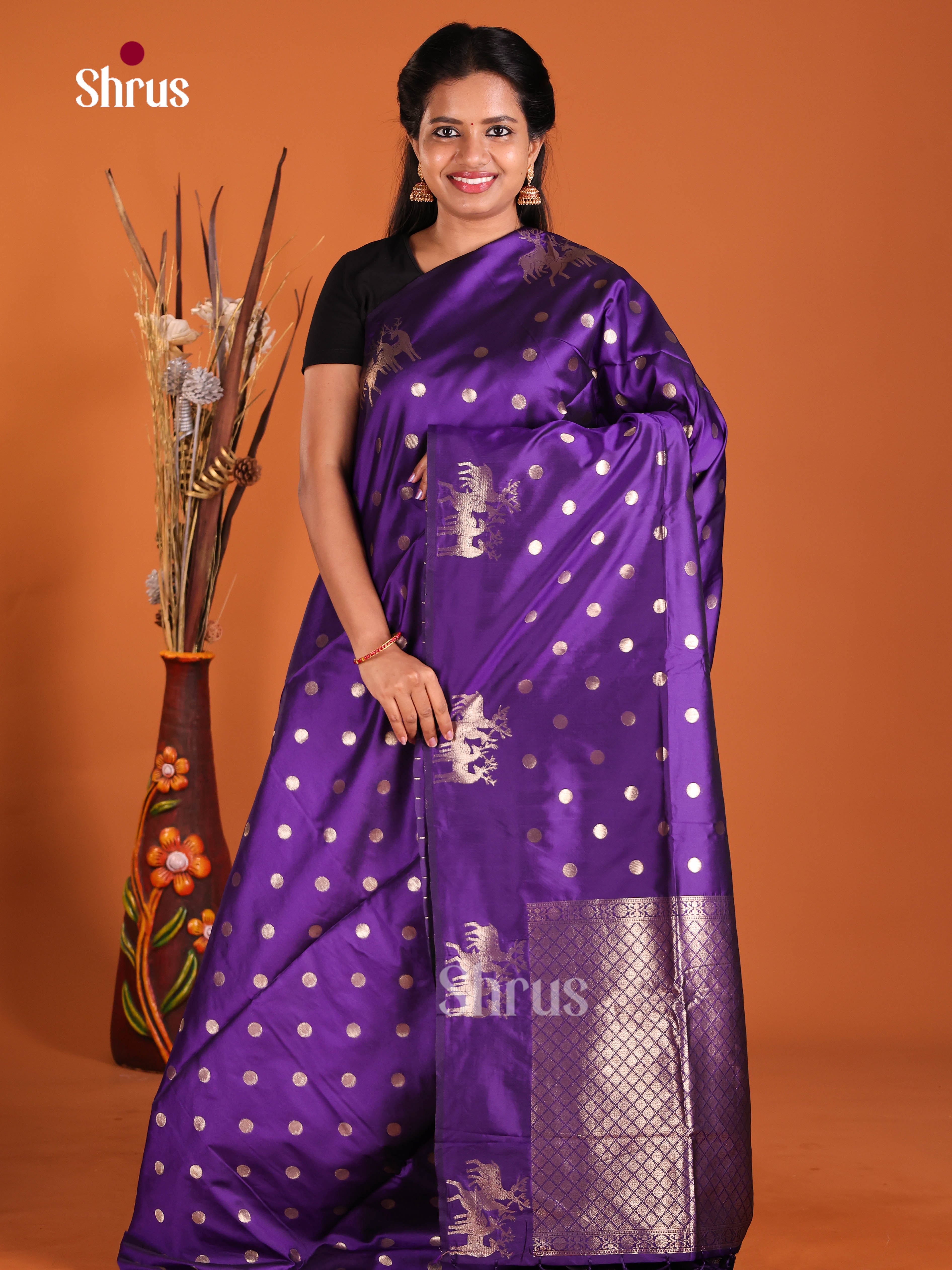 DIS26034 - Semi Softsilk Saree - Shop on Shrus.com