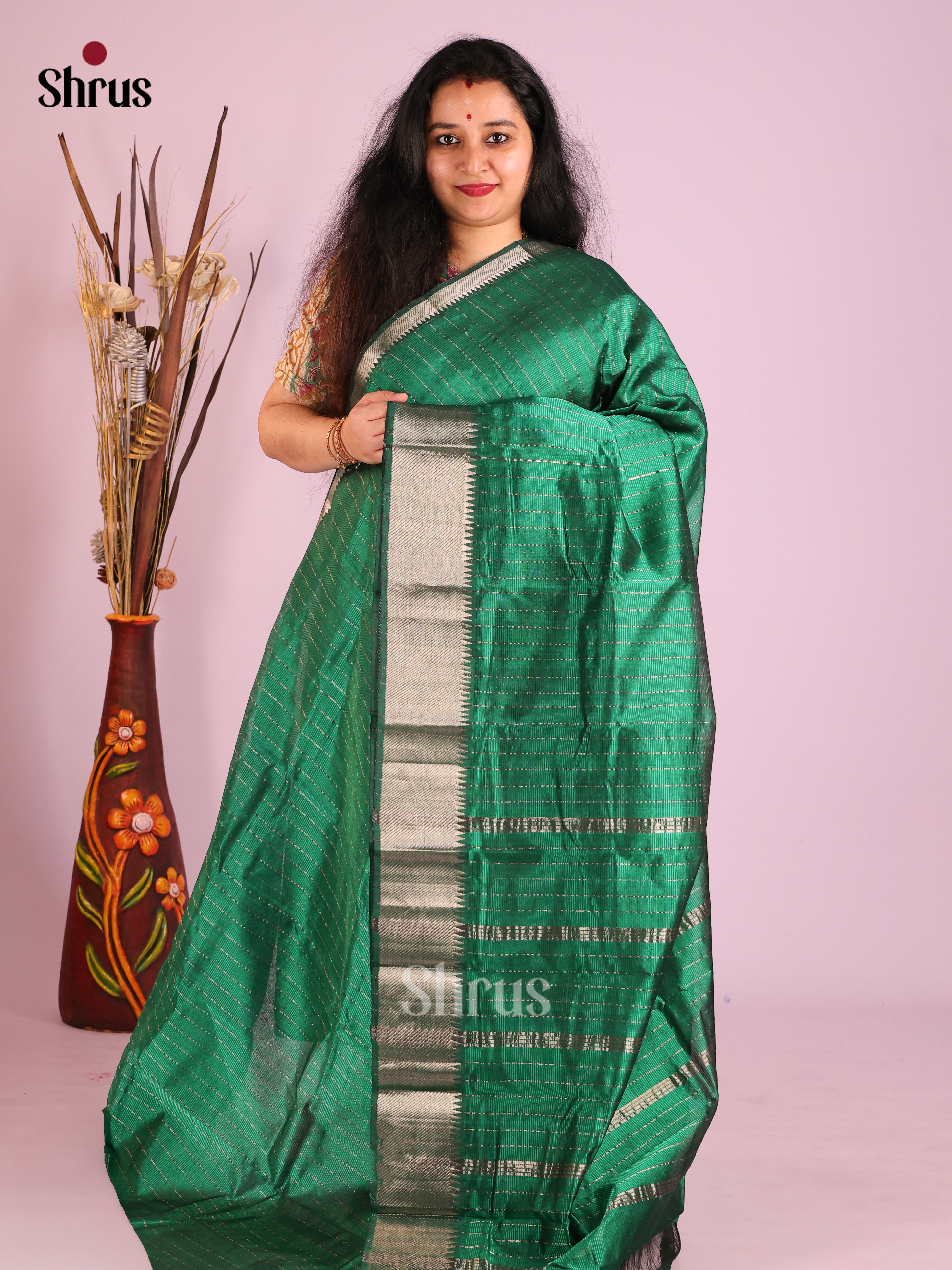 Green(Single Tone)- Mangalagiri silkcotton Saree