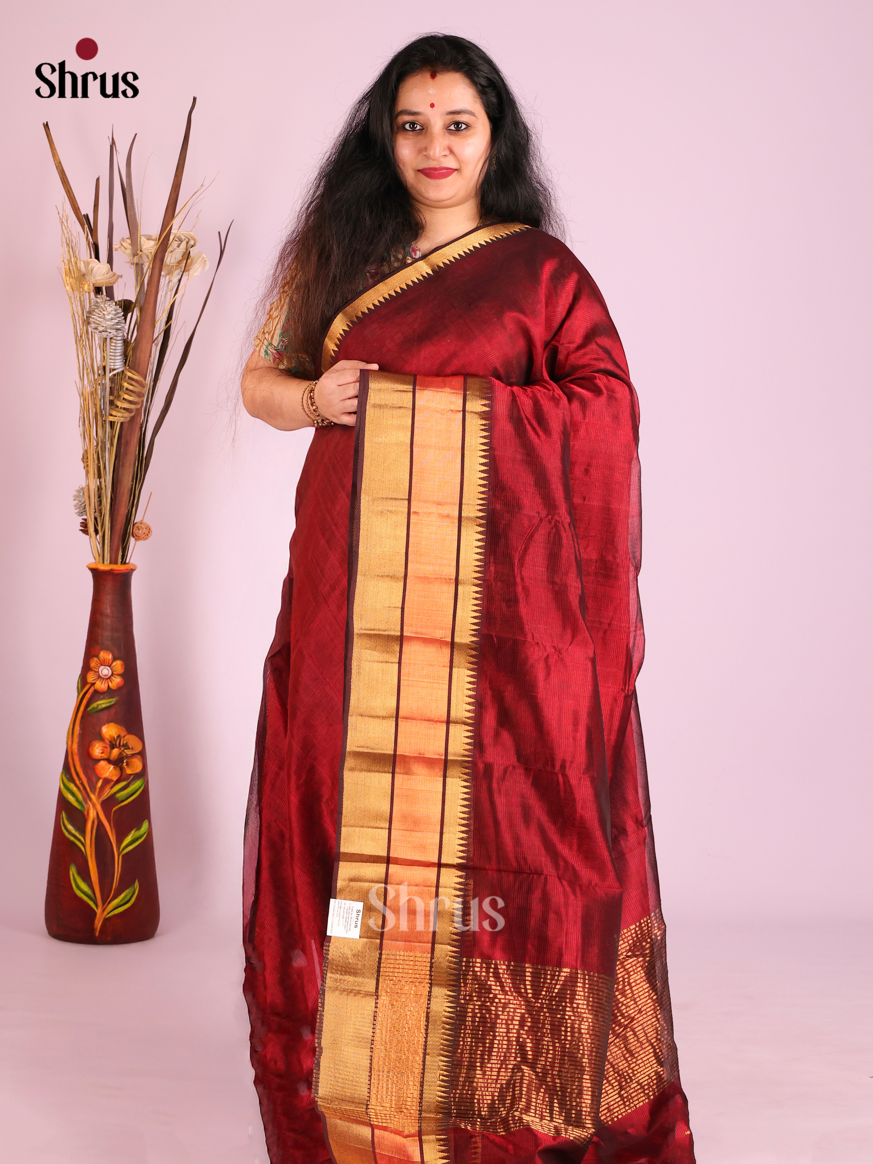DIS26058 - Mangalagiri silkcotton Saree - Shop on Shrus.com