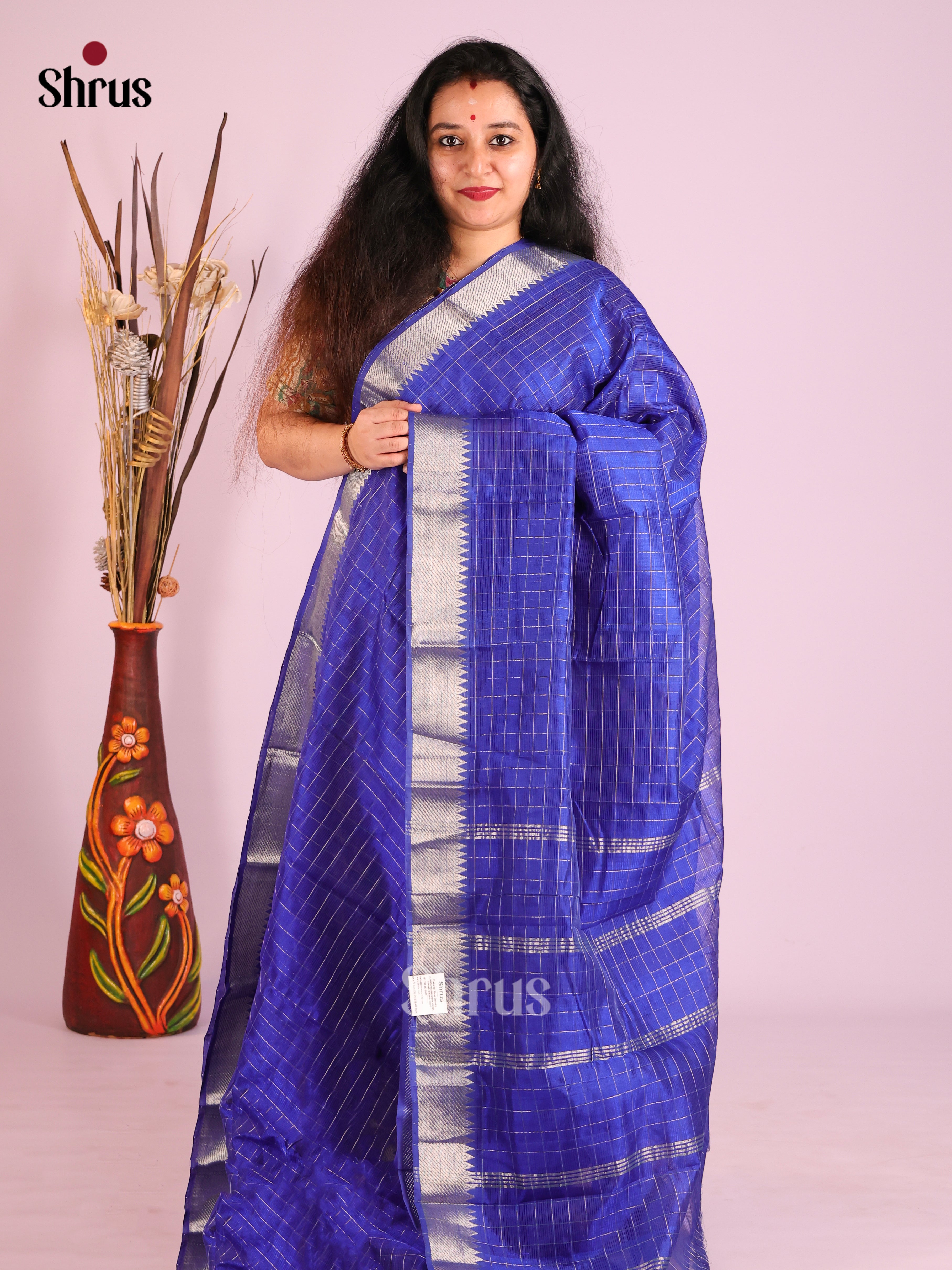 Blue(Single Tone) - Mangalagiri silkcotton Saree