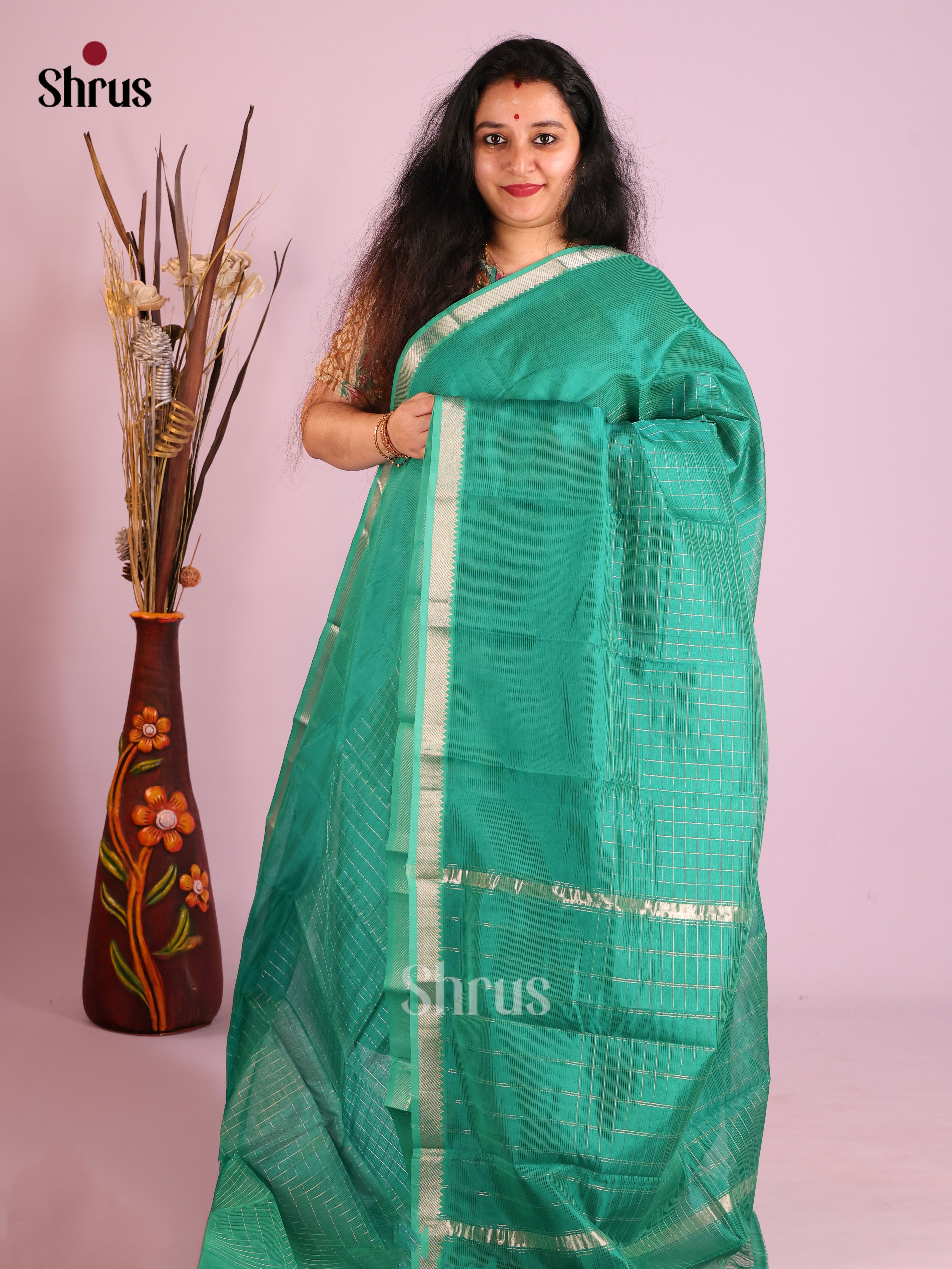 Green(Single Tone)- Mangalagiri silkcotton Saree