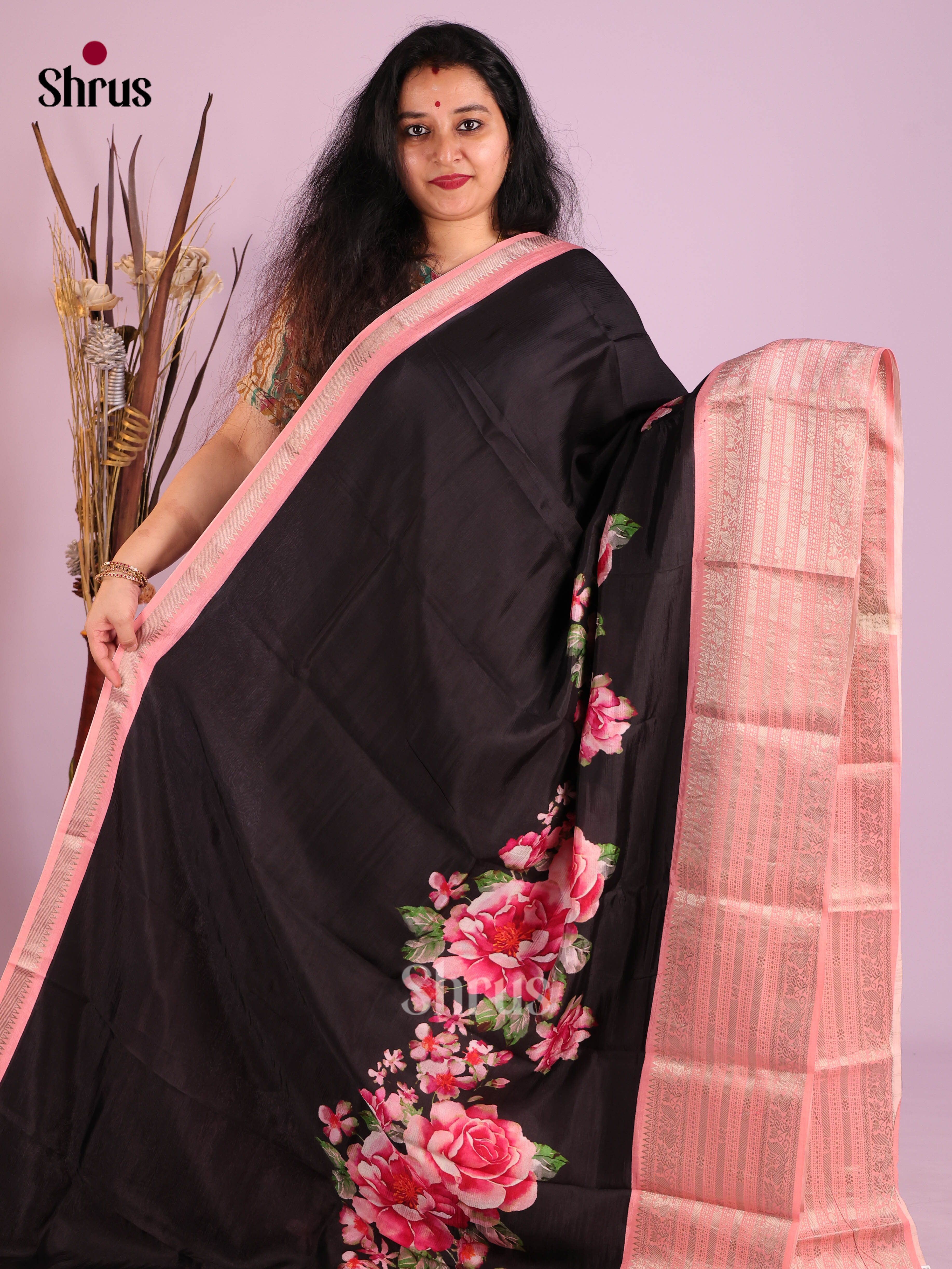 DIS26365 - Mangalagiri printed silkcotton Saree