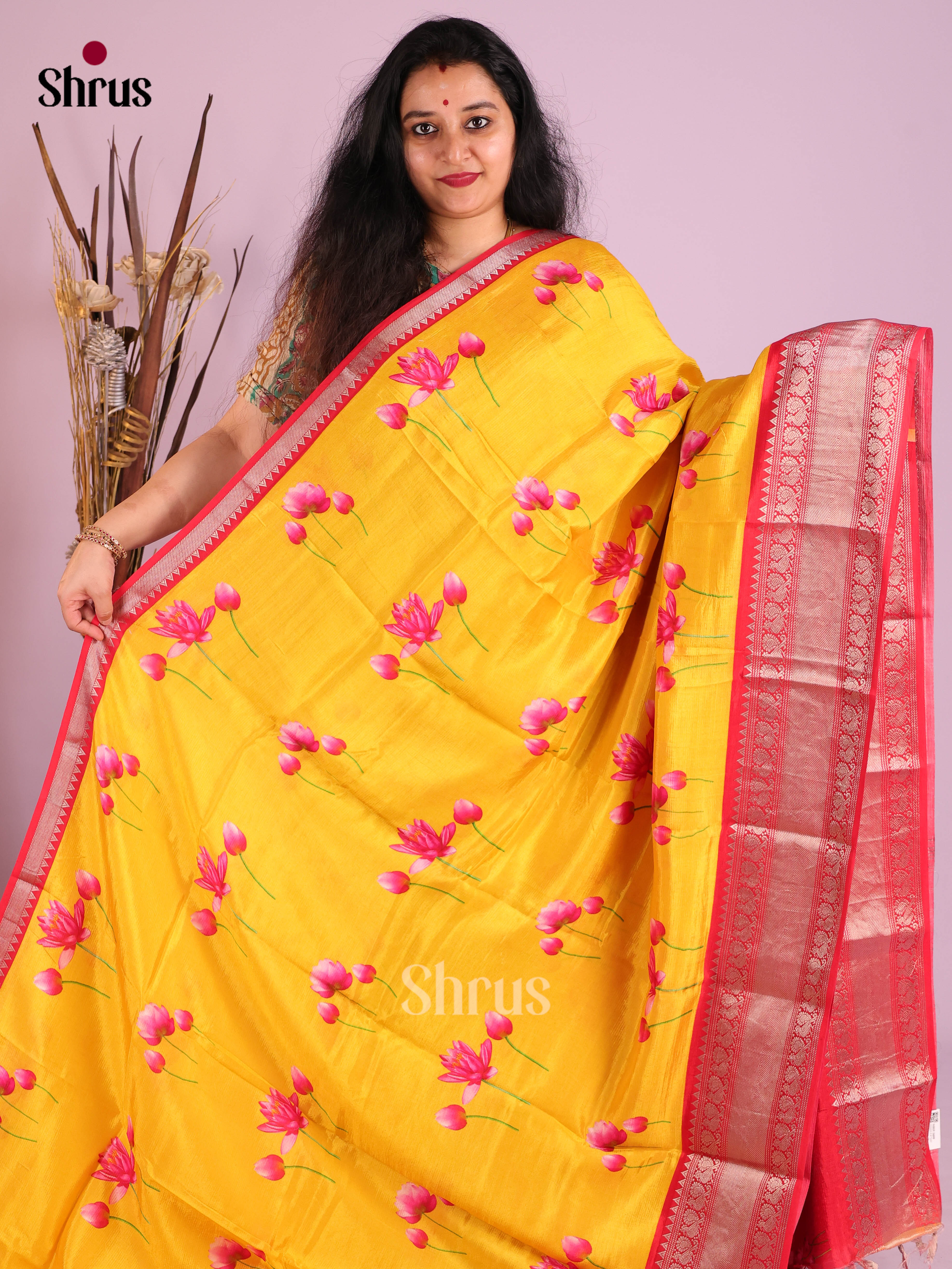 DIS26367 - Mangalagiri printed silkcotton Saree - Shop on Shrus.com