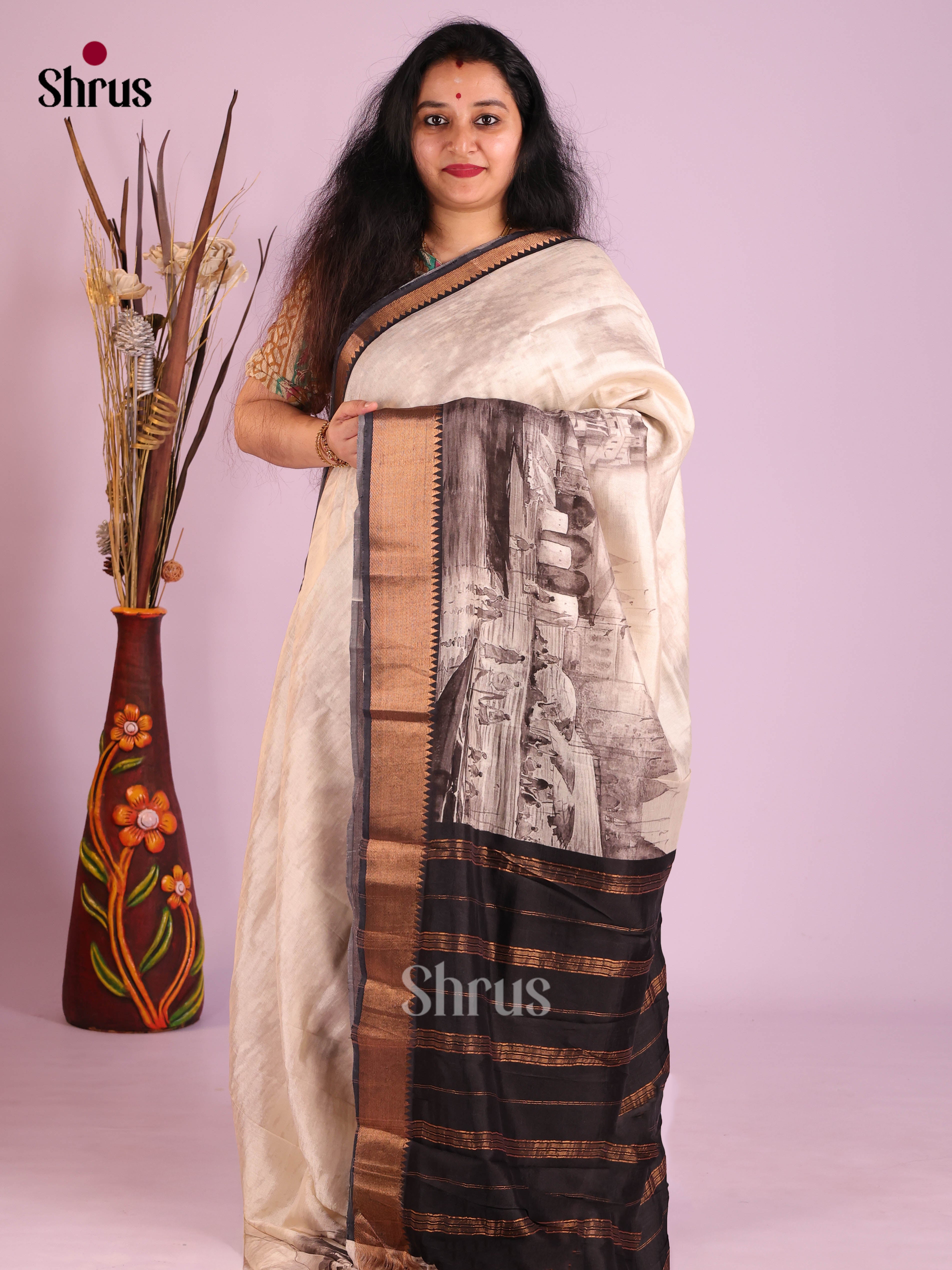 DIS26373 - Mangalagiri printed silkcotton Saree