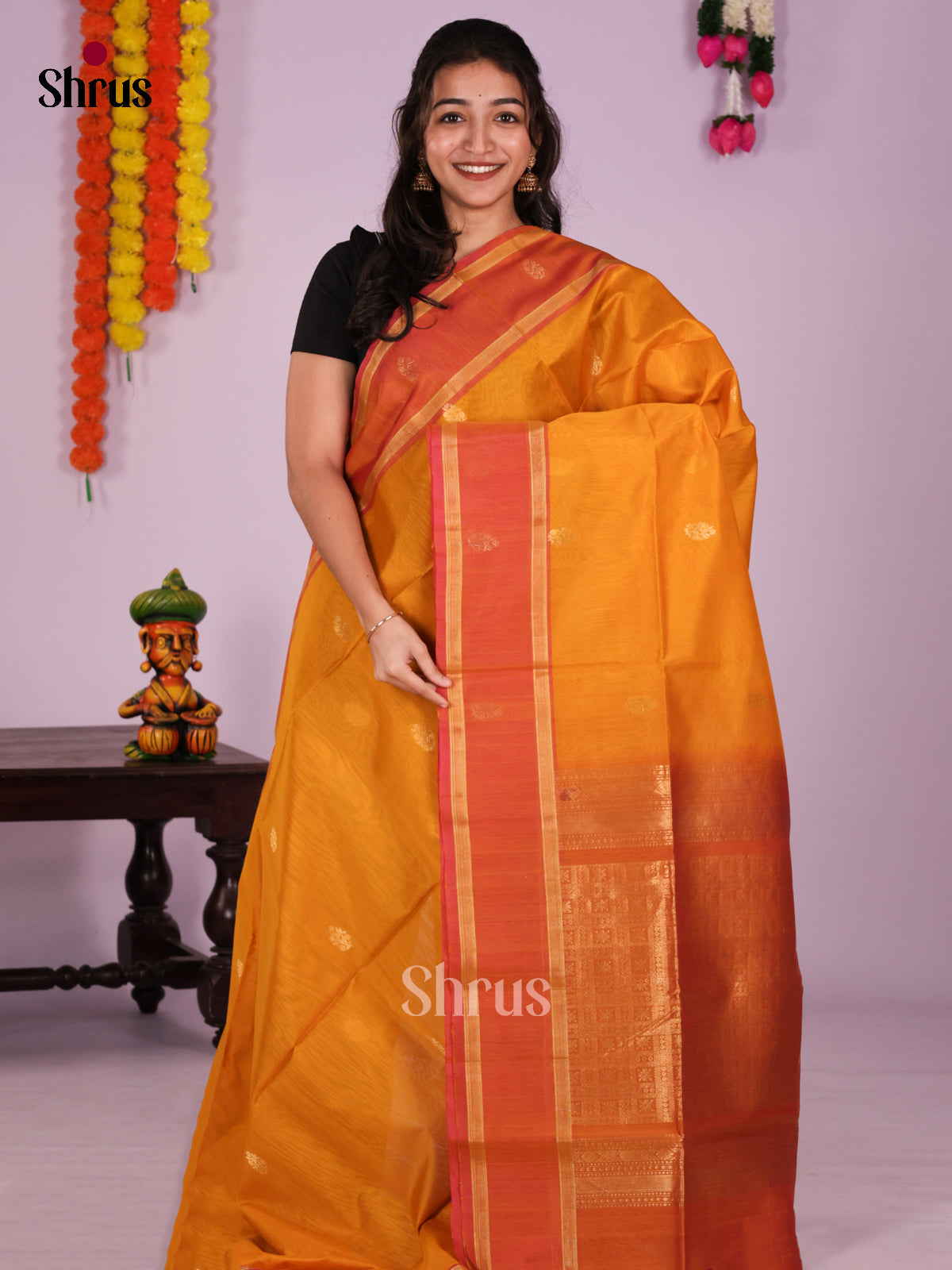 DIS26441 - Timeless Silk Cotton Saree - Shop on Shrus.com