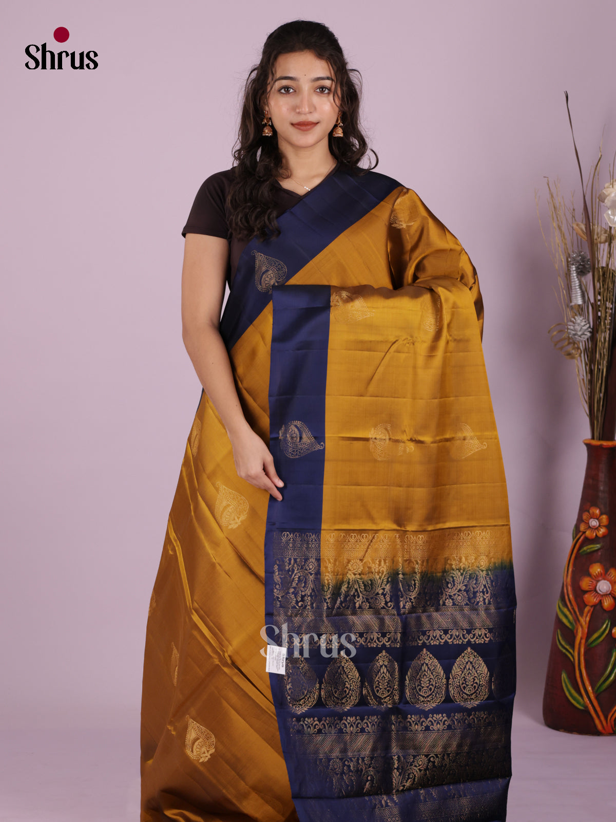 DIS26603 - Kanchipuram-halfpure Saree - Shop on Shrus.com