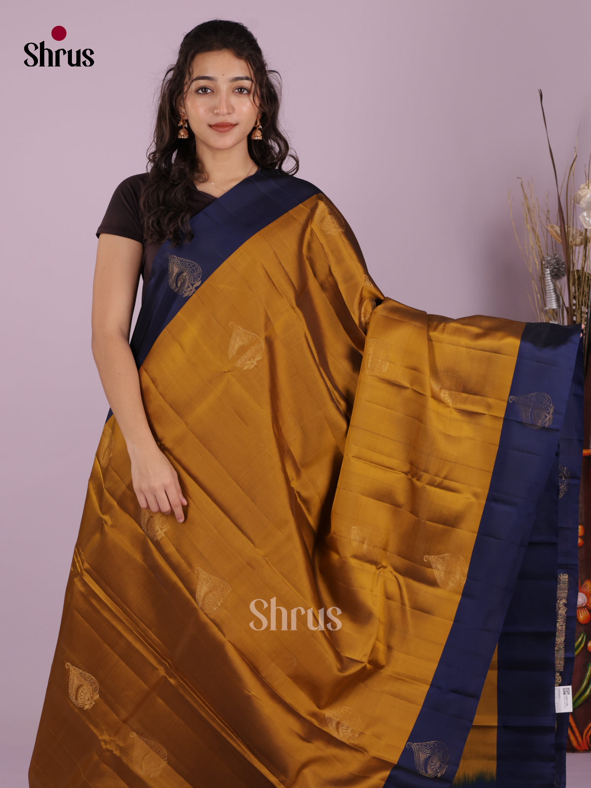 DIS26603 - Kanchipuram-halfpure Saree - Shop on Shrus.com