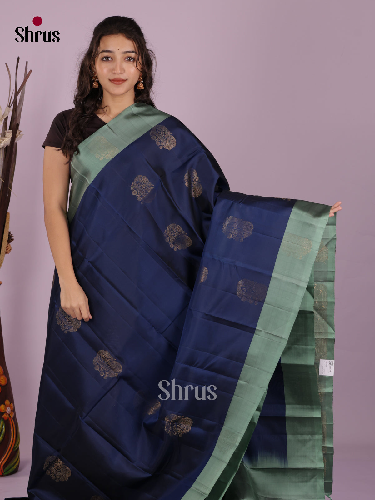DIS26608 - Kanchipuram-halfpure Saree - Shop on Shrus.com