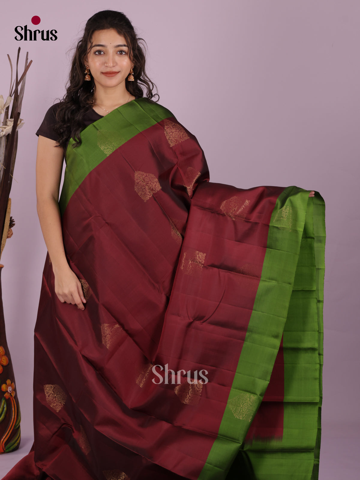 DIS26619 - Kanchipuram-halfpure Saree - Shop on Shrus.com