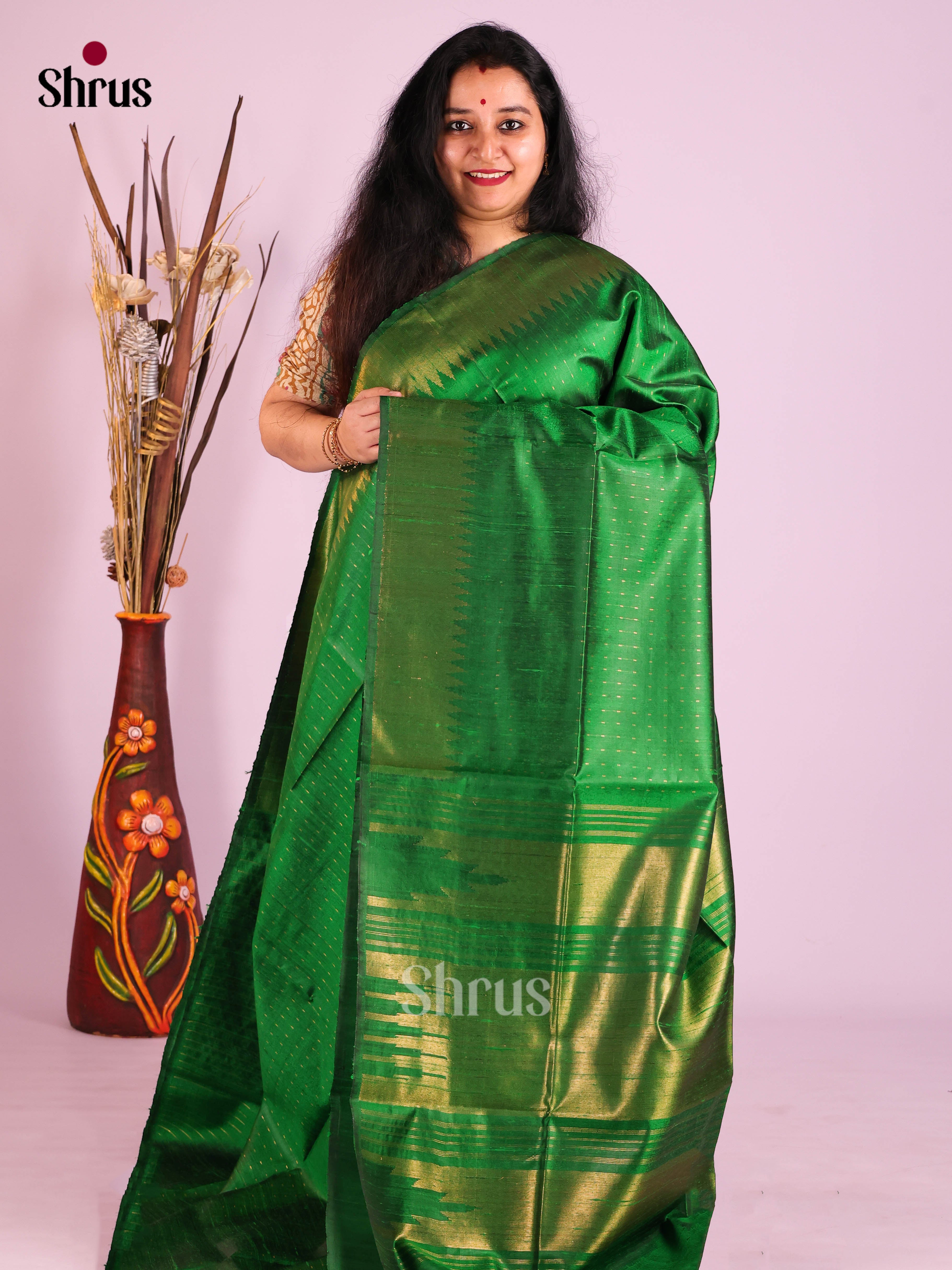 DIS27020 - Raw Silk Saree - Shop on Shrus.com