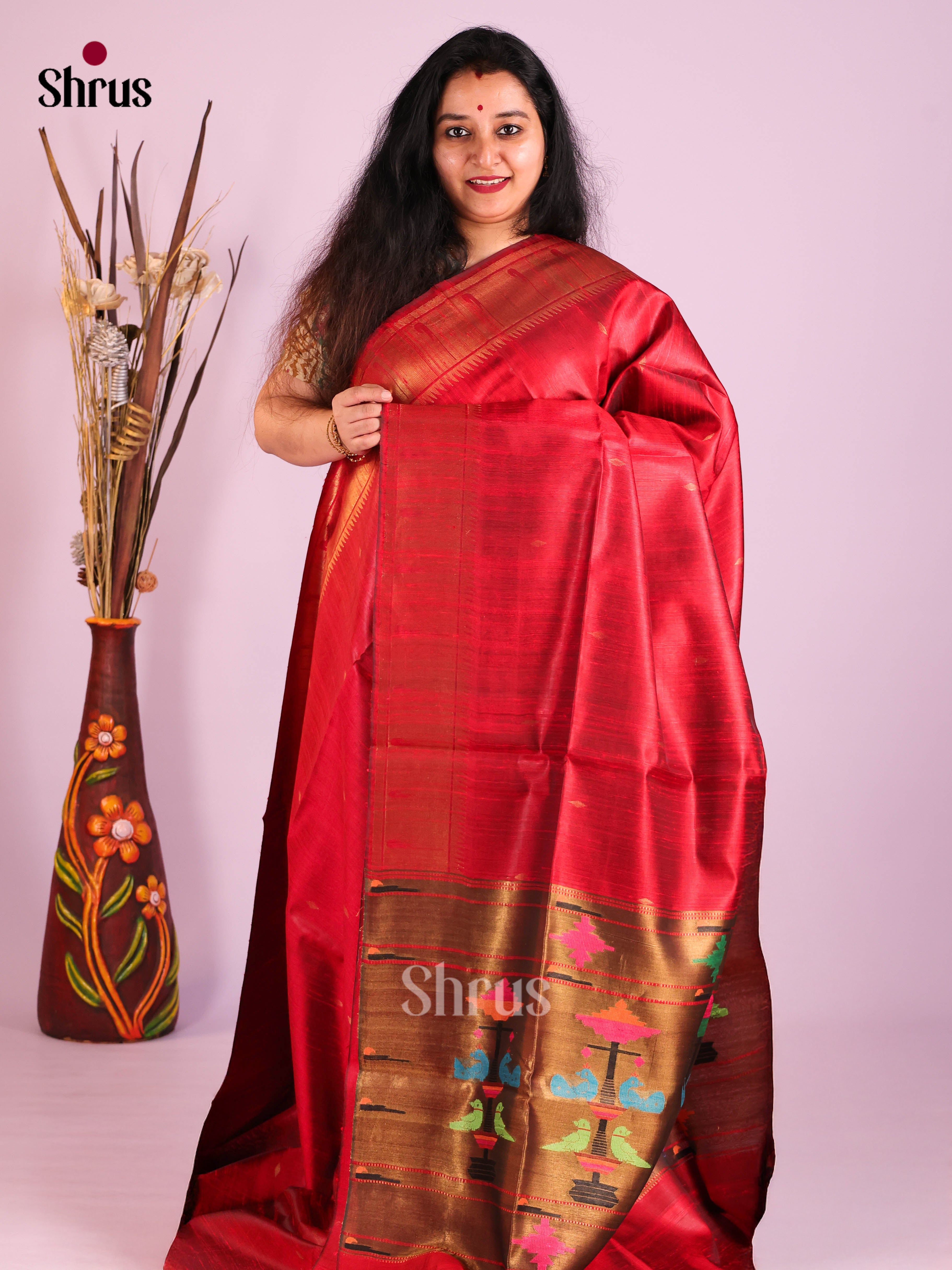 DIS27035 - Raw Silk Saree - Shop on Shrus.com