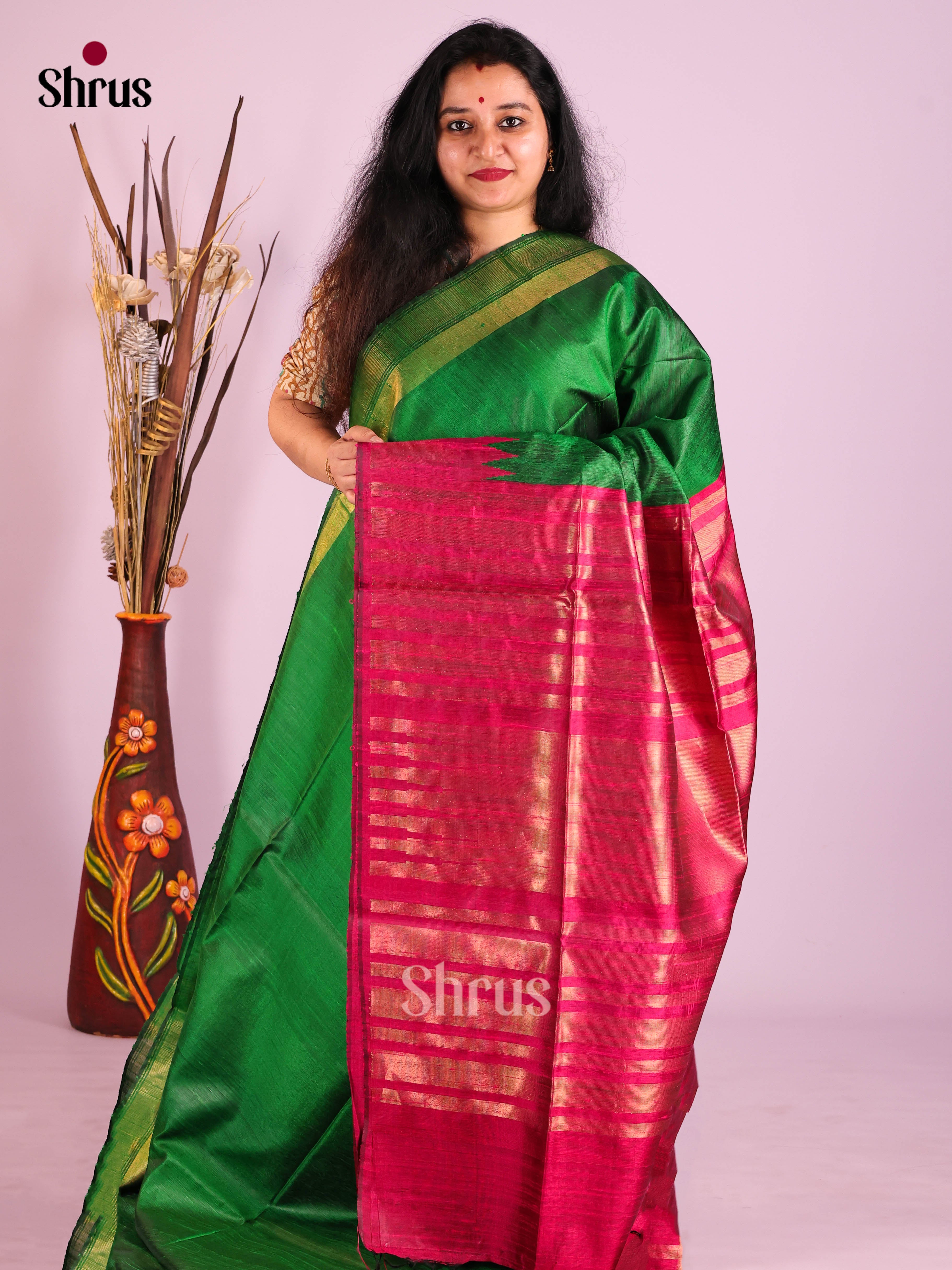 DIS27045 - Raw Silk Saree - Shop on Shrus.com