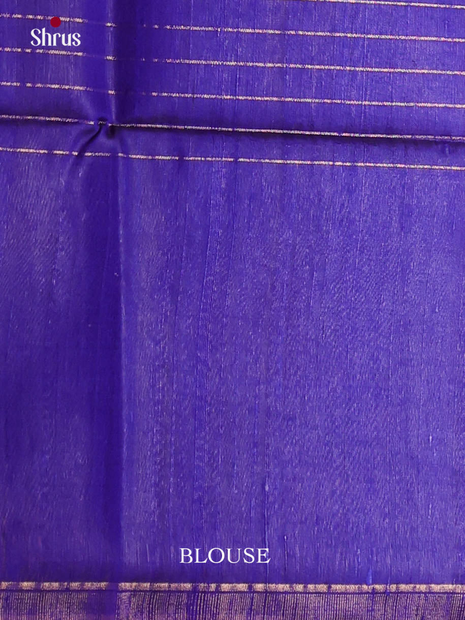 Chic Pink Raw Silk Saree With Golden Checks & Blue Border With Floral Motifs