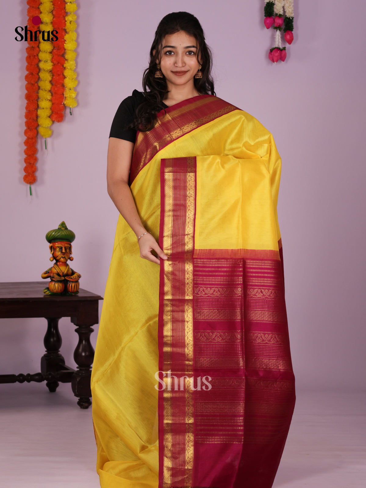 DIS27367 - Korvai-Small border Saree - Shop on Shrus.com