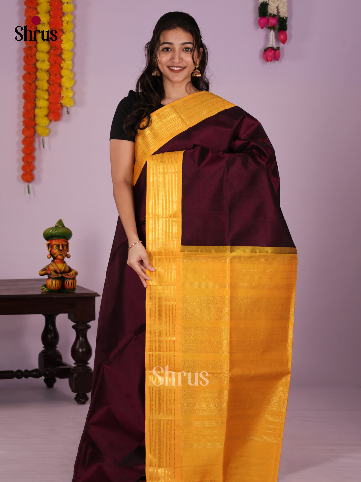 DIS27369 - Korvai-Small border Saree - Shop on Shrus.com