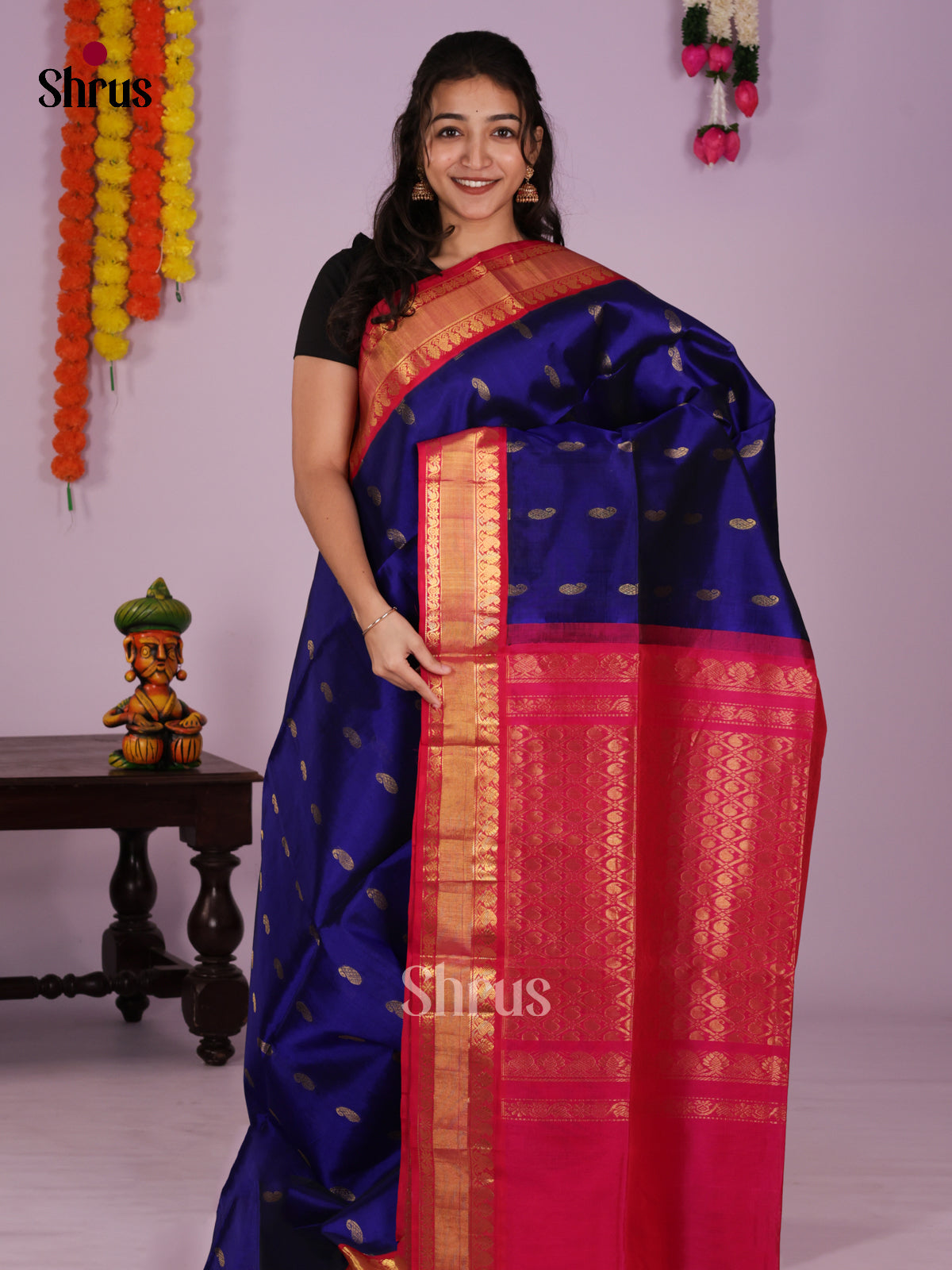 DIS27406 - Korvai-Small border Saree - Shop on Shrus.com