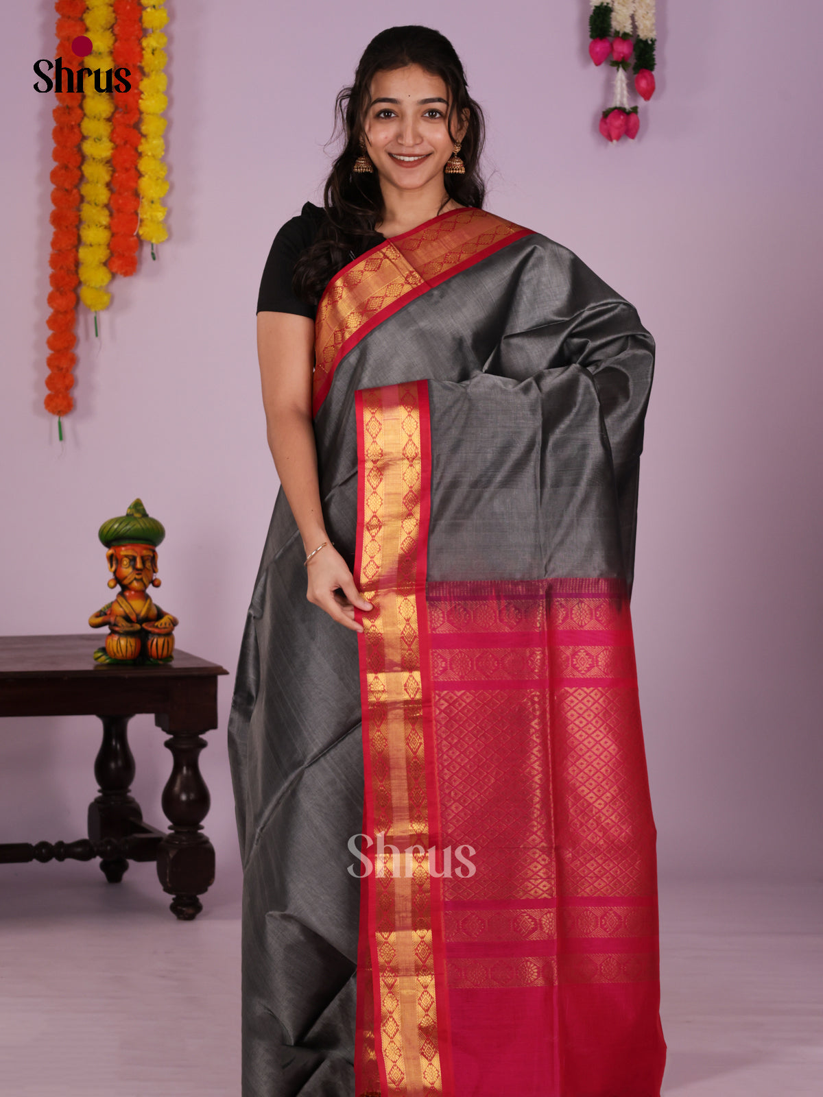 DIS27417 - Korvai-Small border Saree - Shop on Shrus.com