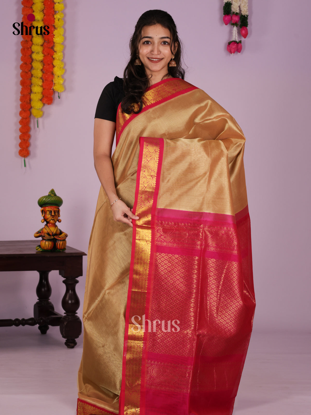 DIS27418 - Korvai-Small border Saree - Shop on Shrus.com