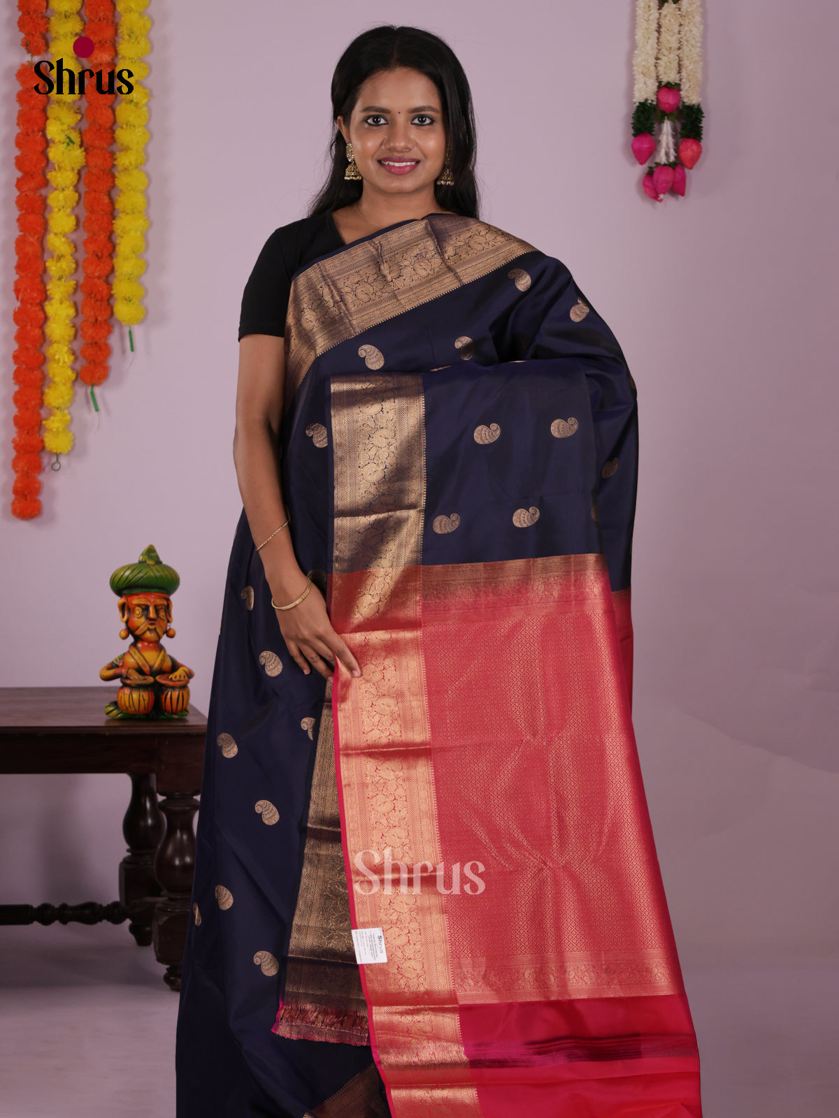 DIS27421 - Kanchipuram-halfpure Saree - Shop on Shrus.com