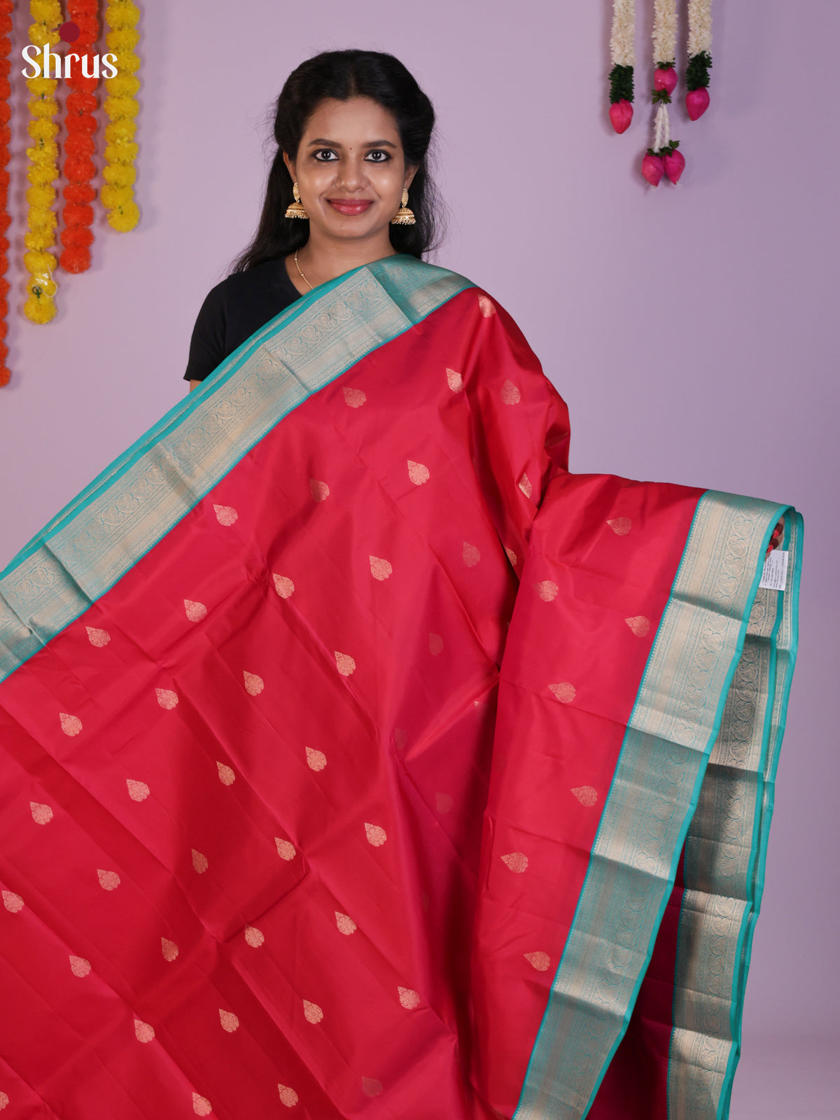 DIS27444 - Kanchipuram Butta design Saree - Shop on Shrus.com