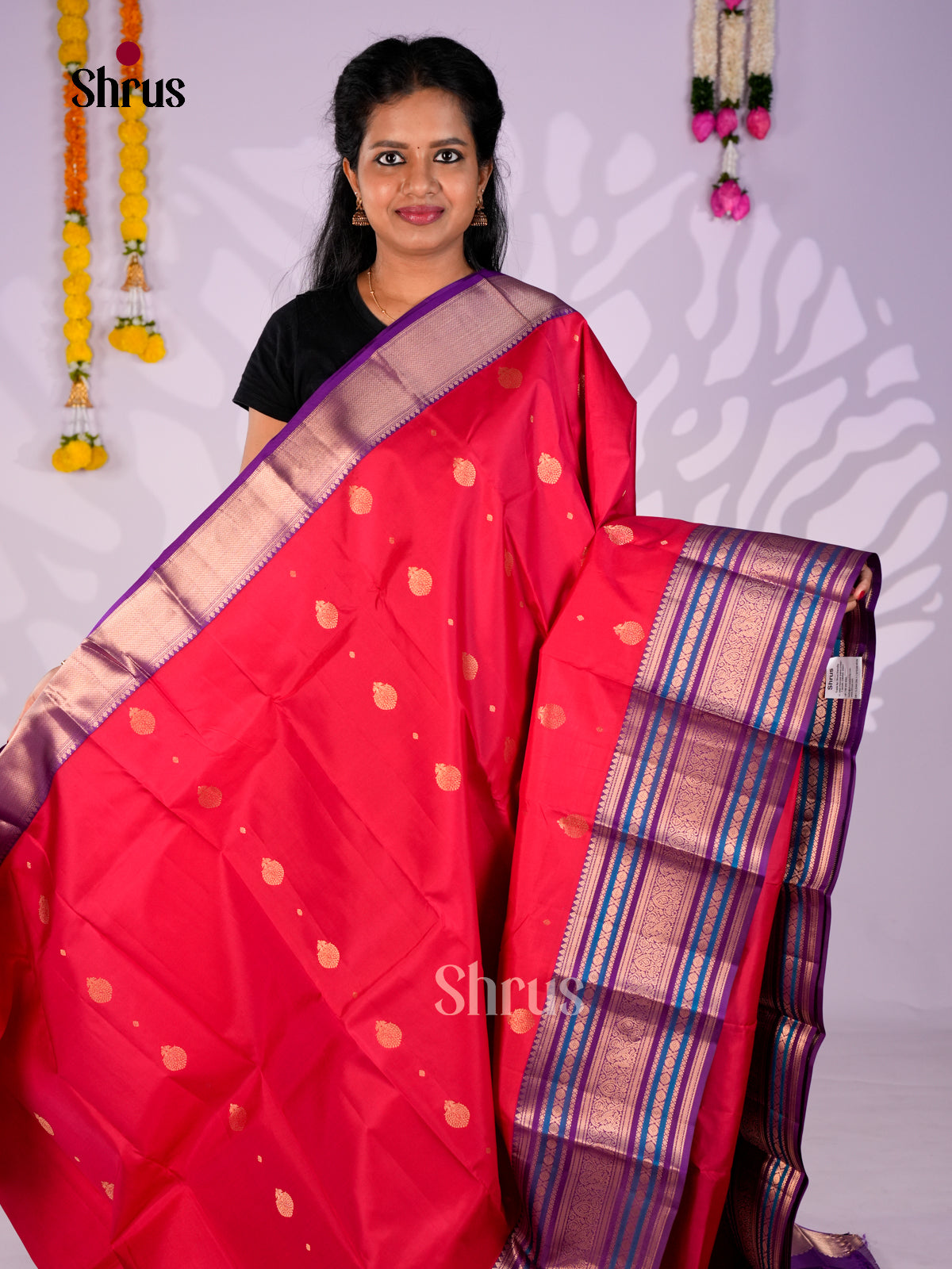 DIS27462 - Kanchipuram Butta design Saree - Shop on Shrus.com