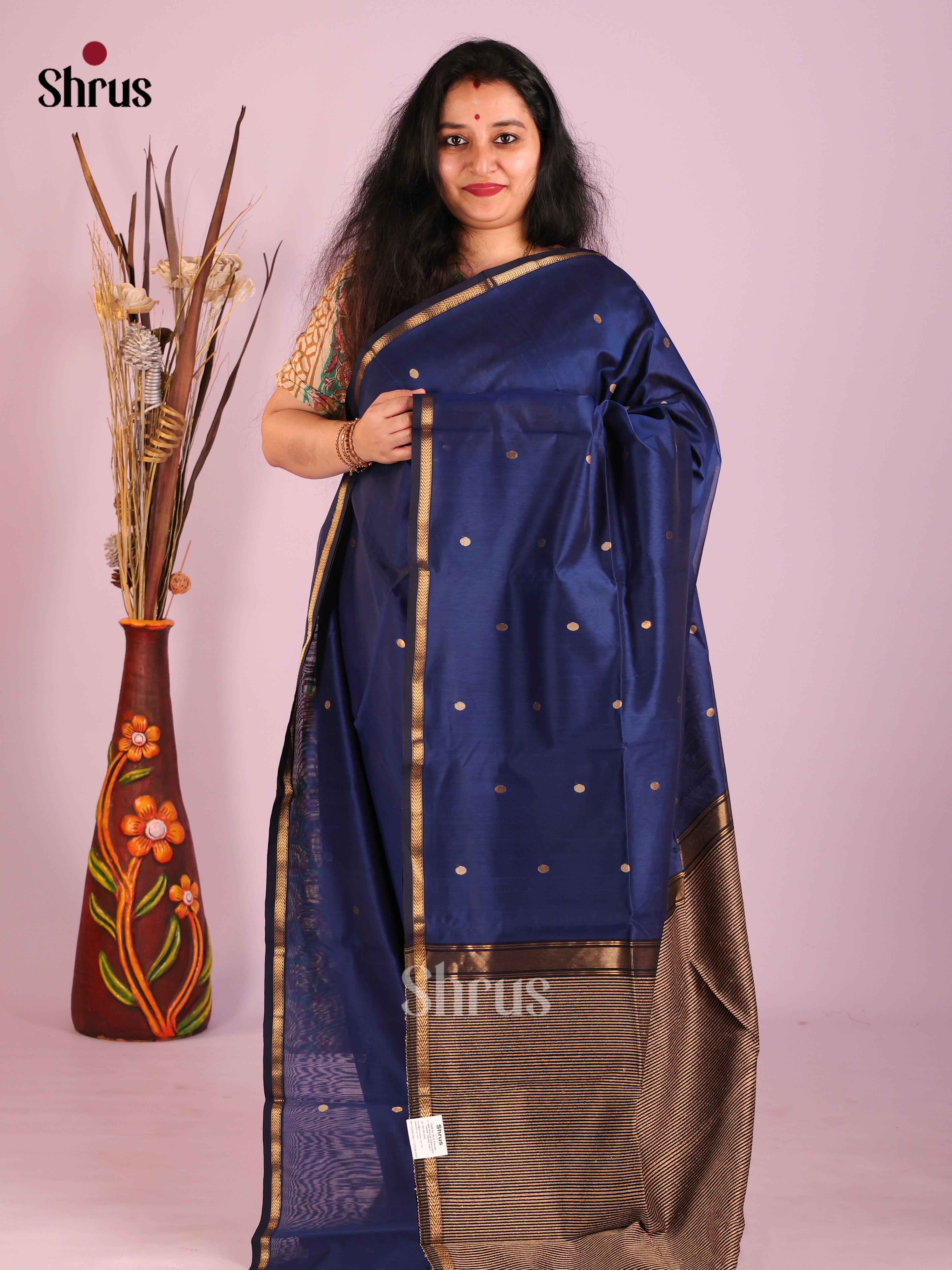 DIS27479 - Maheshwari silkcotton Saree - Shop on Shrus.com