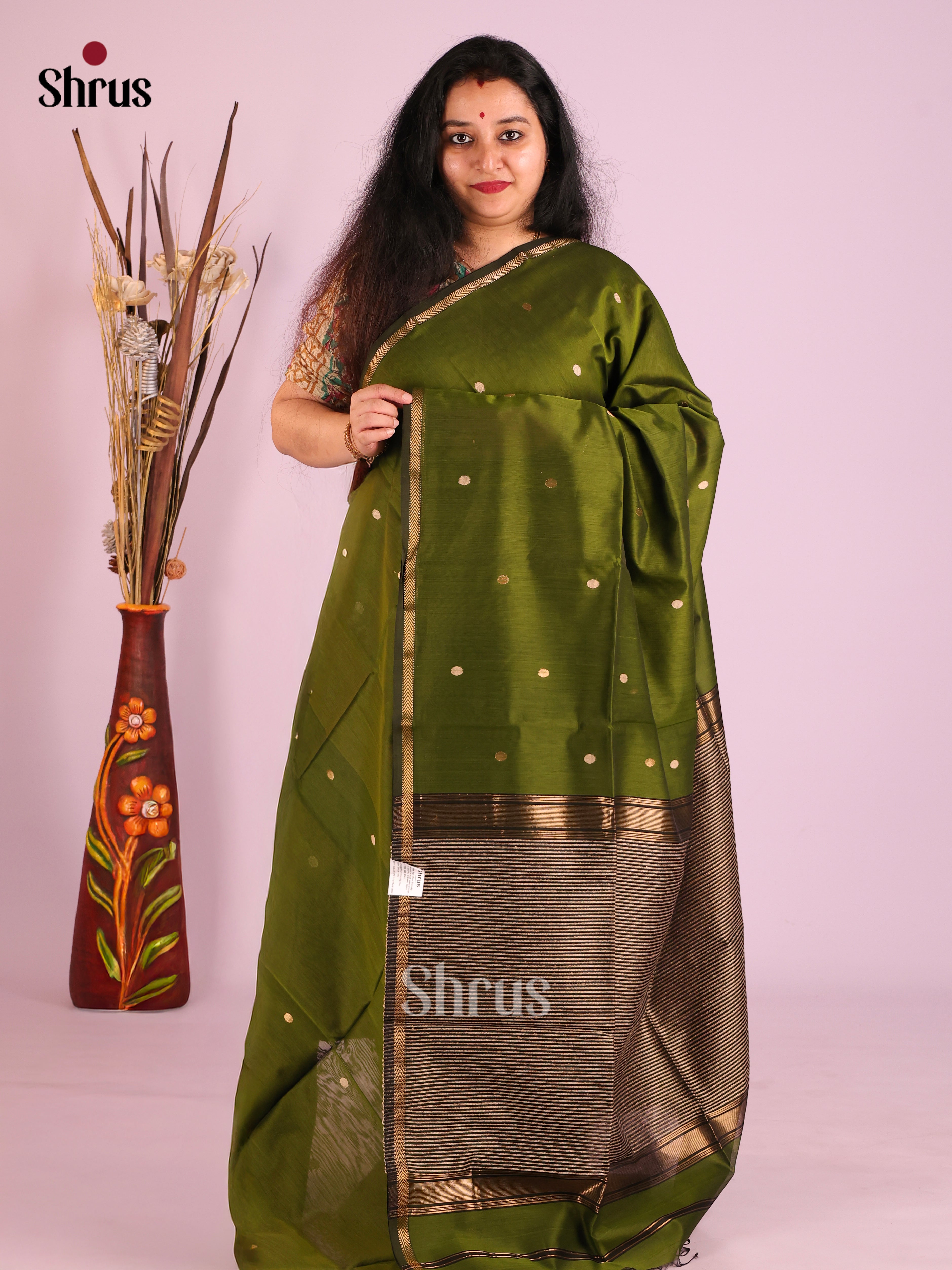 DIS27480 - Maheshwari silkcotton Saree - Shop on Shrus.com