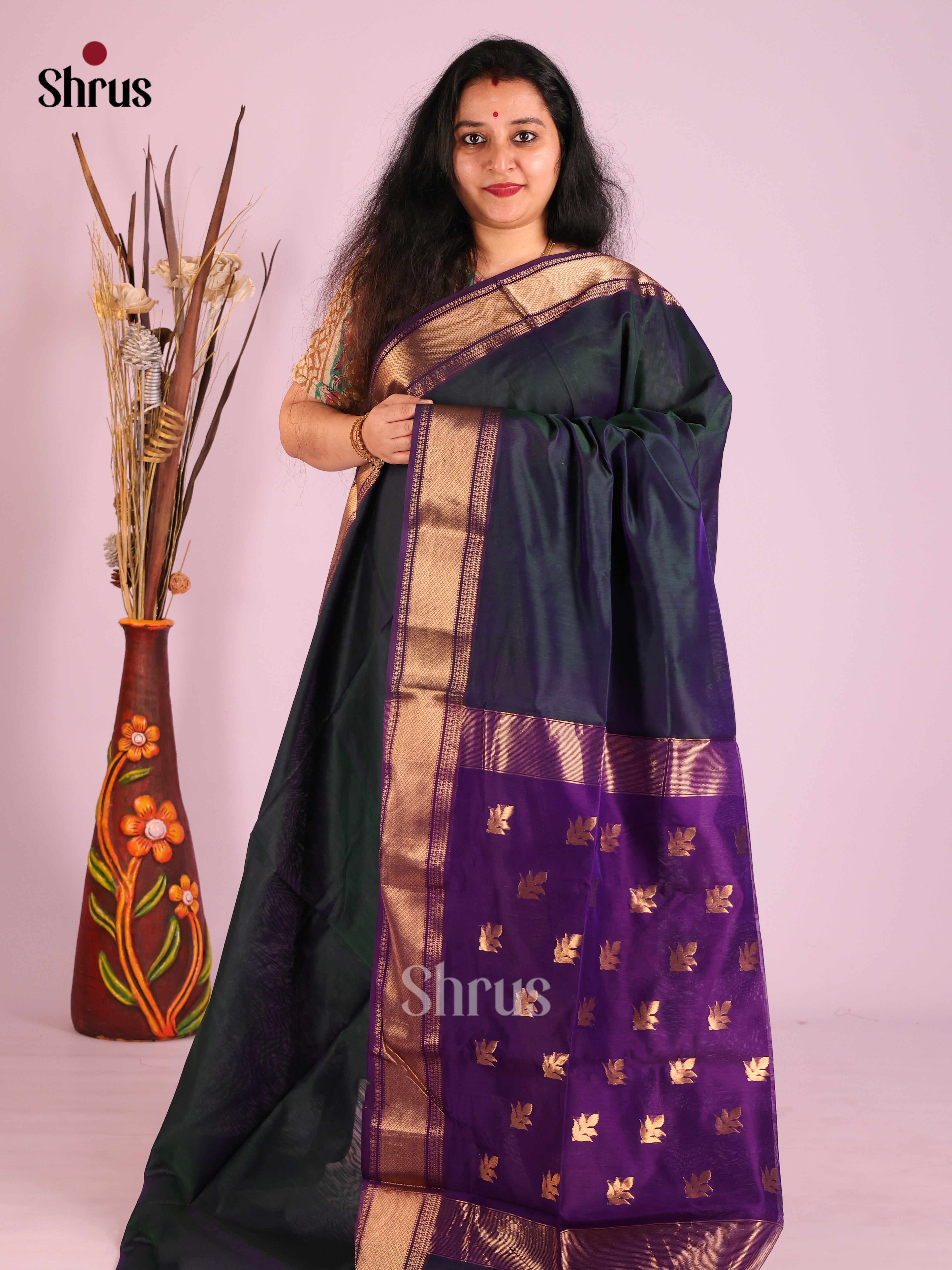 DIS27501 - Maheshwari silkcotton Saree - Shop on Shrus.com