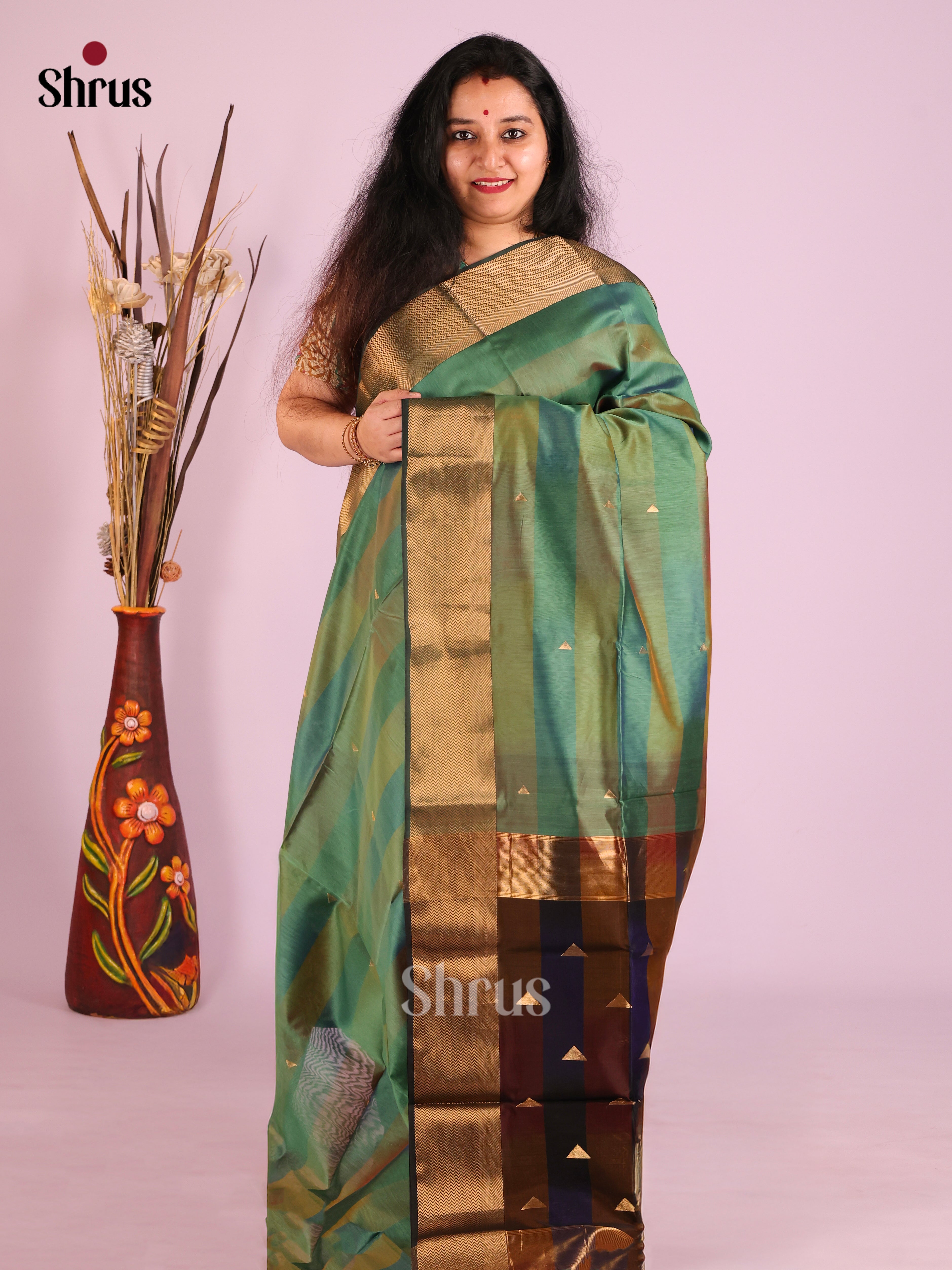 DIS27507 - Maheshwari silkcotton Saree - Shop on Shrus.com