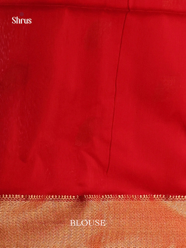 Red(Single Tone) - Maheshwari silkcotton Saree