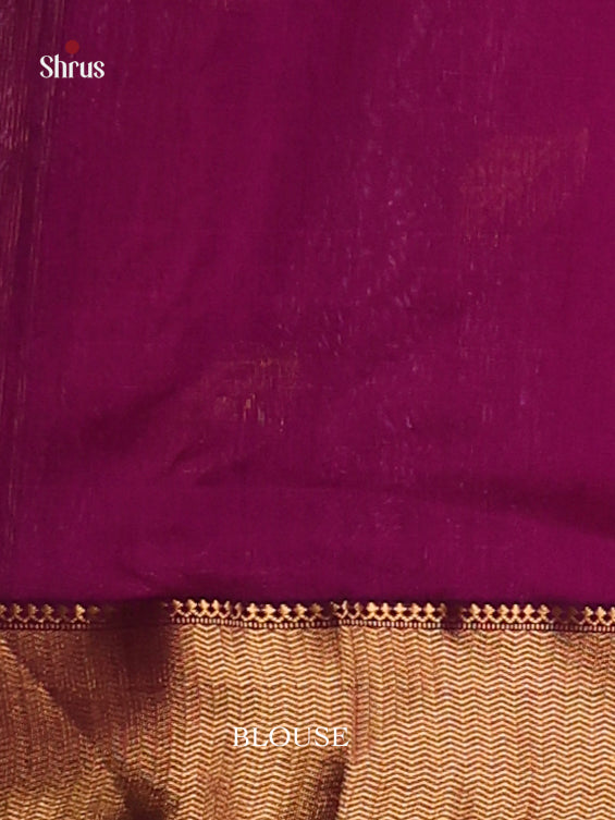 Purple - Maheshwari silkcotton Saree - Shop on Shrus.com