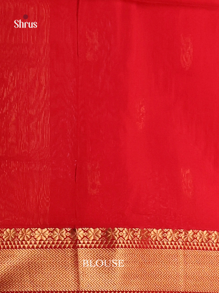 Red(Single Tone)- Maheshwari silkcotton Saree