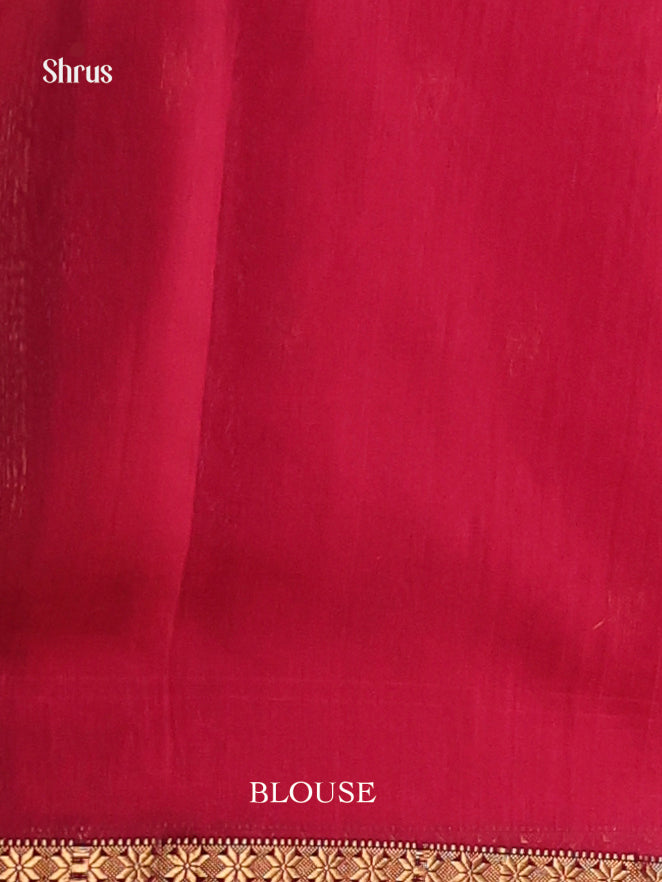 Green & Red -  Maheshwari silkcotton Saree - Shop on Shrus.com
