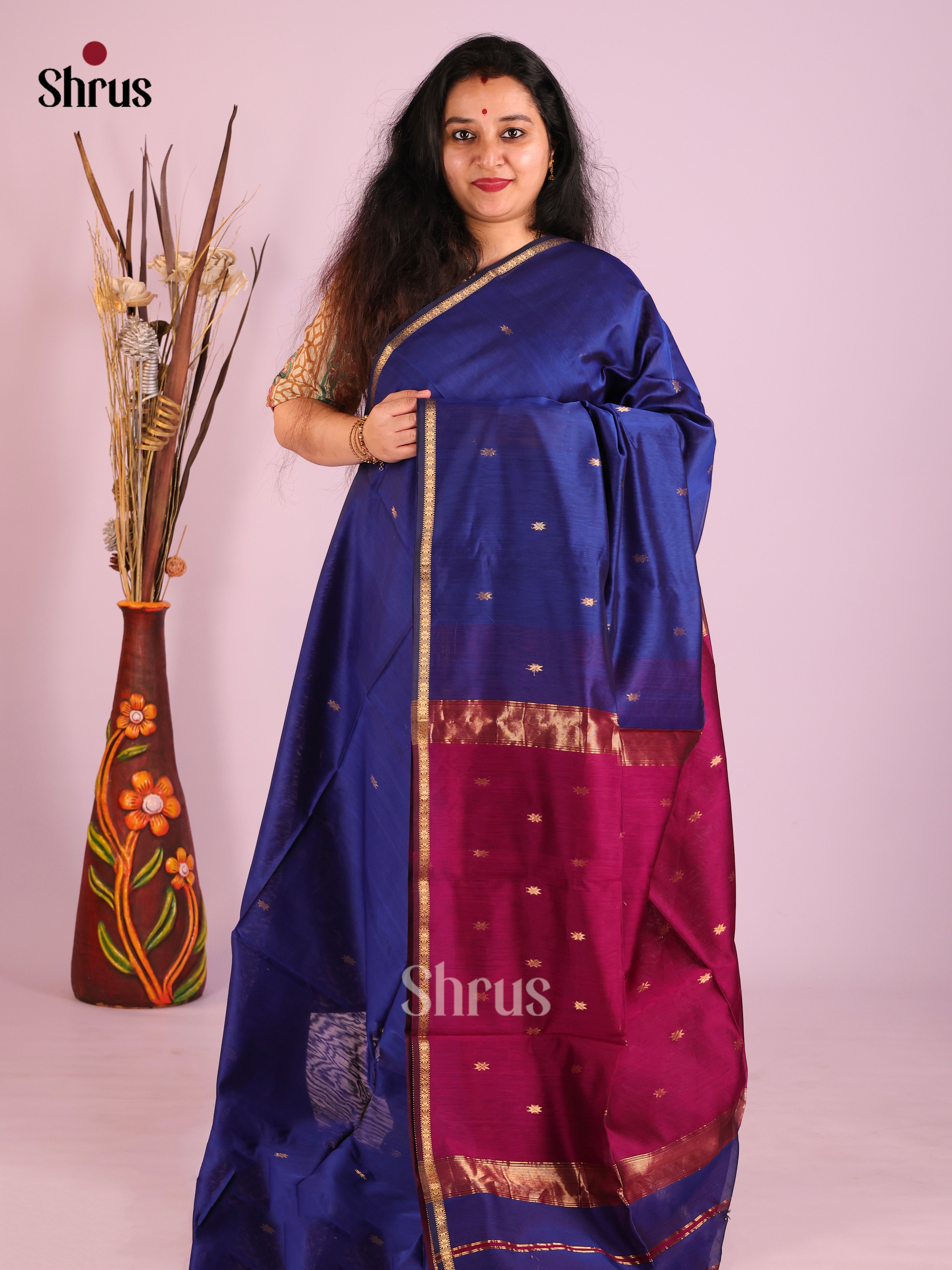 DIS27579 - Maheshwari silkcotton Saree - Shop on Shrus.com