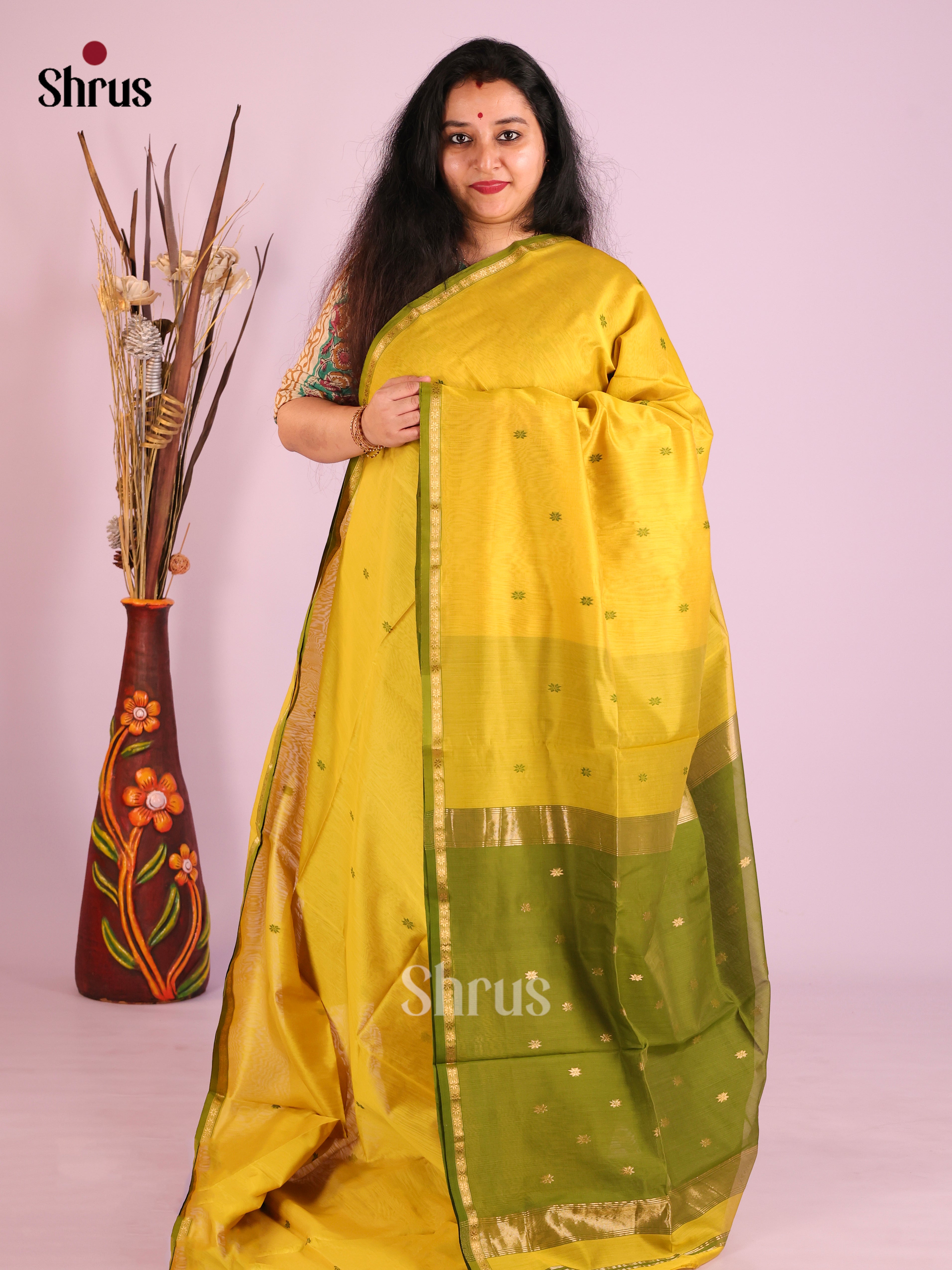 DIS27582 - Maheshwari silkcotton Saree - Shop on Shrus.com