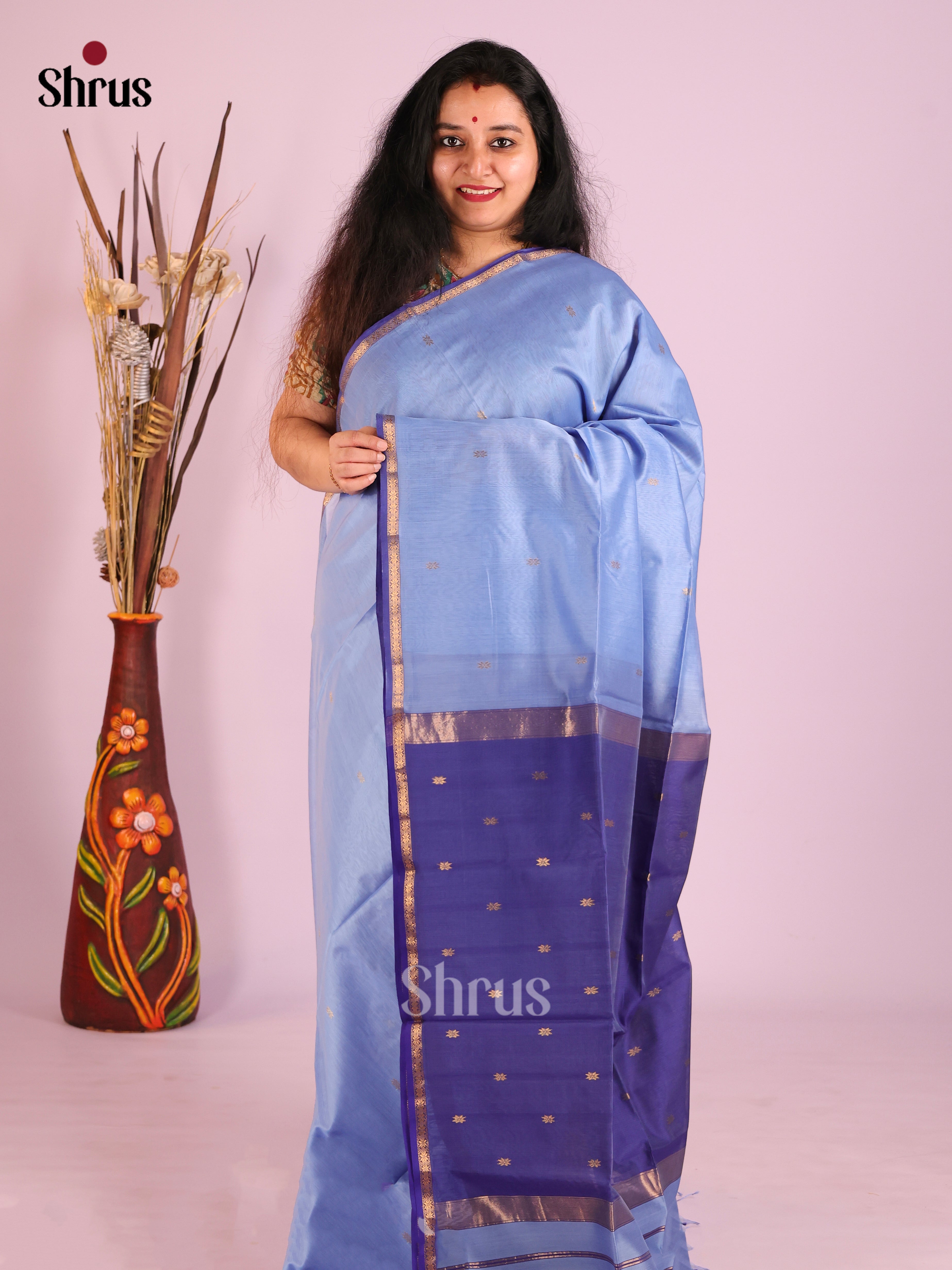 DIS27583 - Maheshwari silkcotton Saree - Shop on Shrus.com