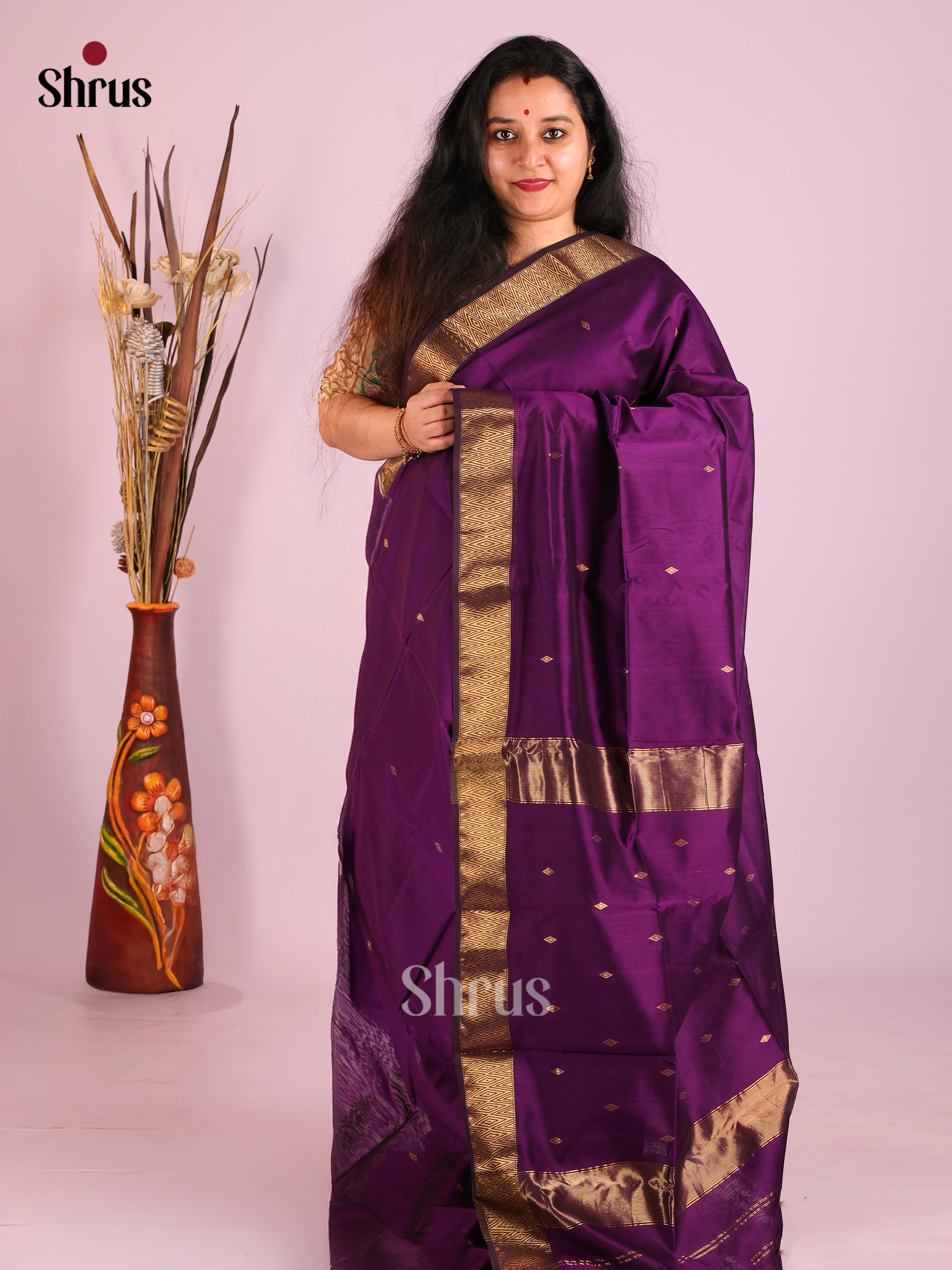 DIS27594 - Maheshwari silkcotton Saree - Shop on Shrus.com