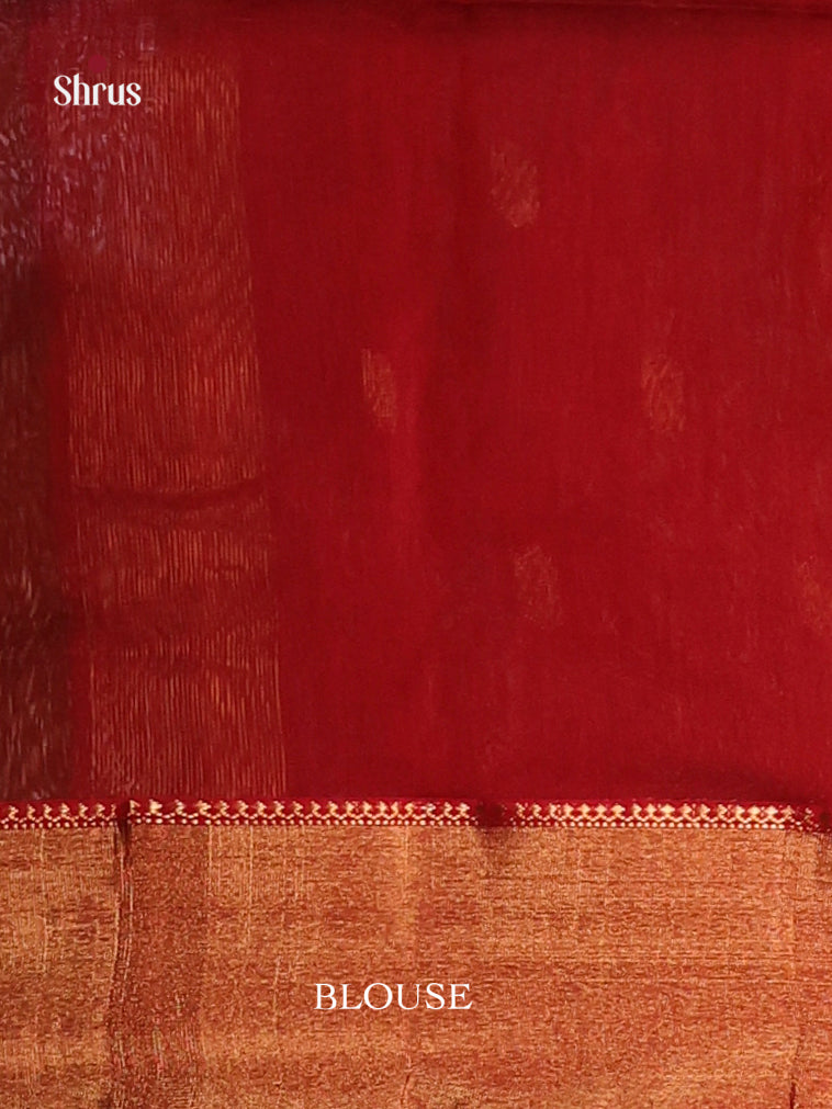 Green & Red - Maheshwari silkcotton Saree - Shop on Shrus.com