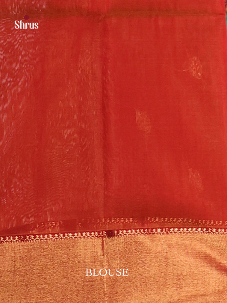 Mustard & Red - Maheshwari silkcotton Saree - Shop on Shrus.com