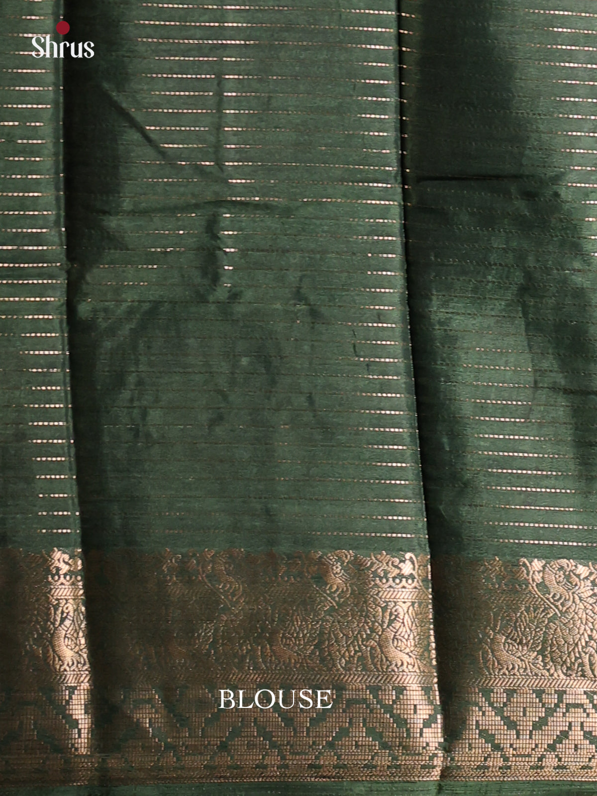 Cream & Green - Semi Tussar Saree