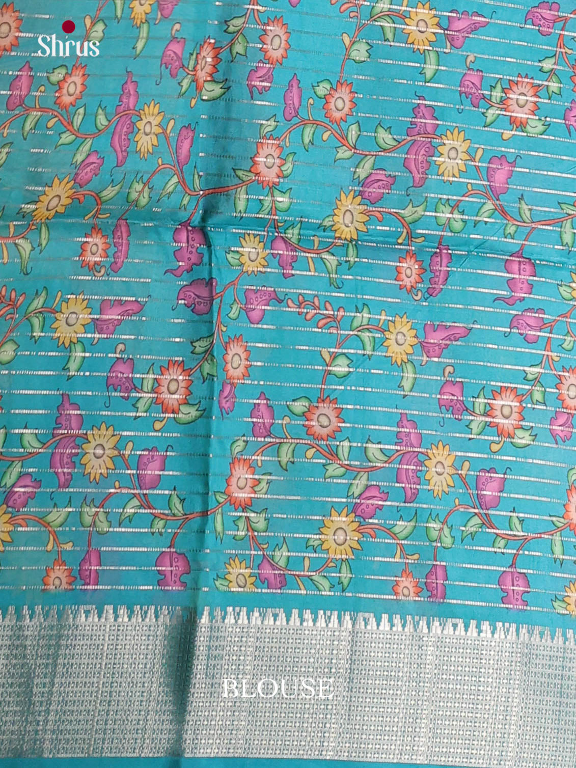 Yellow & Blue - Semi Dola silk Saree