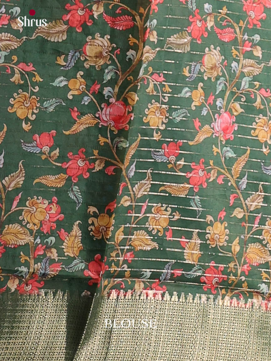 Purple & Green - Semi Dola silk Saree