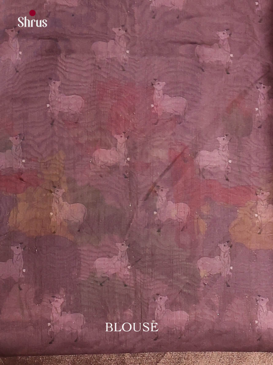 Purple - Semi Chanderi Saree - Shop on Shrus.com