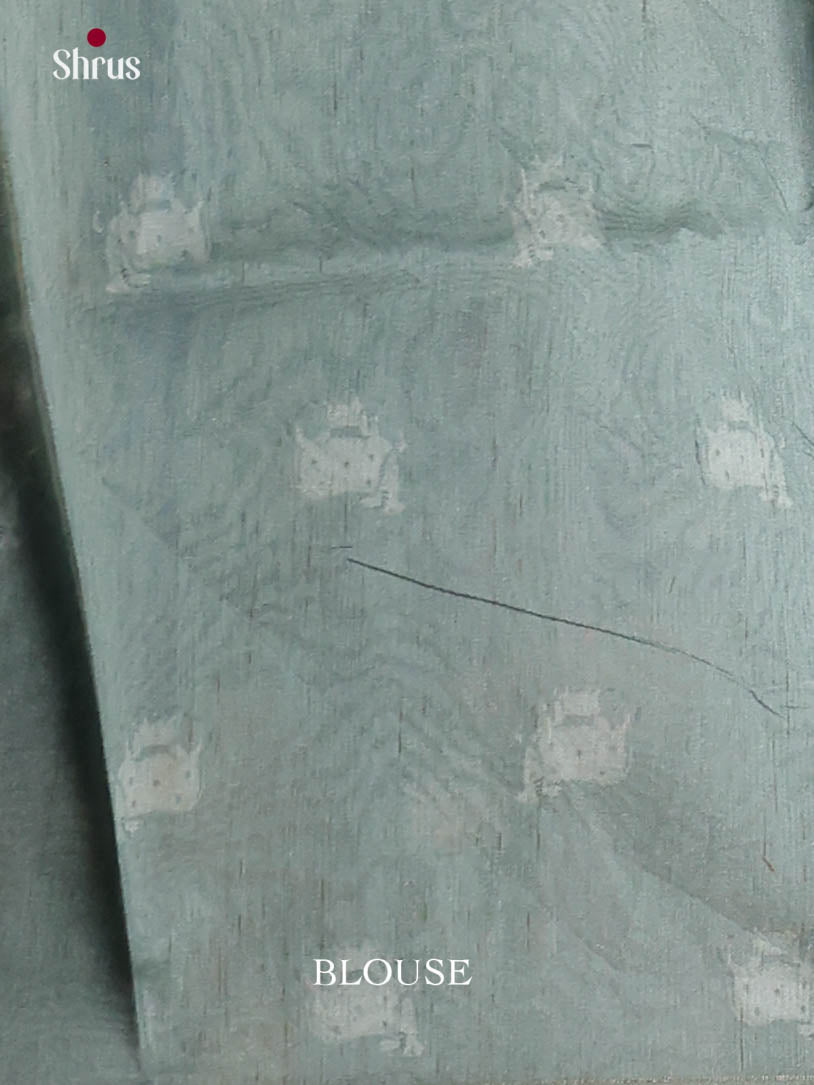 Pastel Grey- Semi Chanderi Saree - Shop on Shrus.com