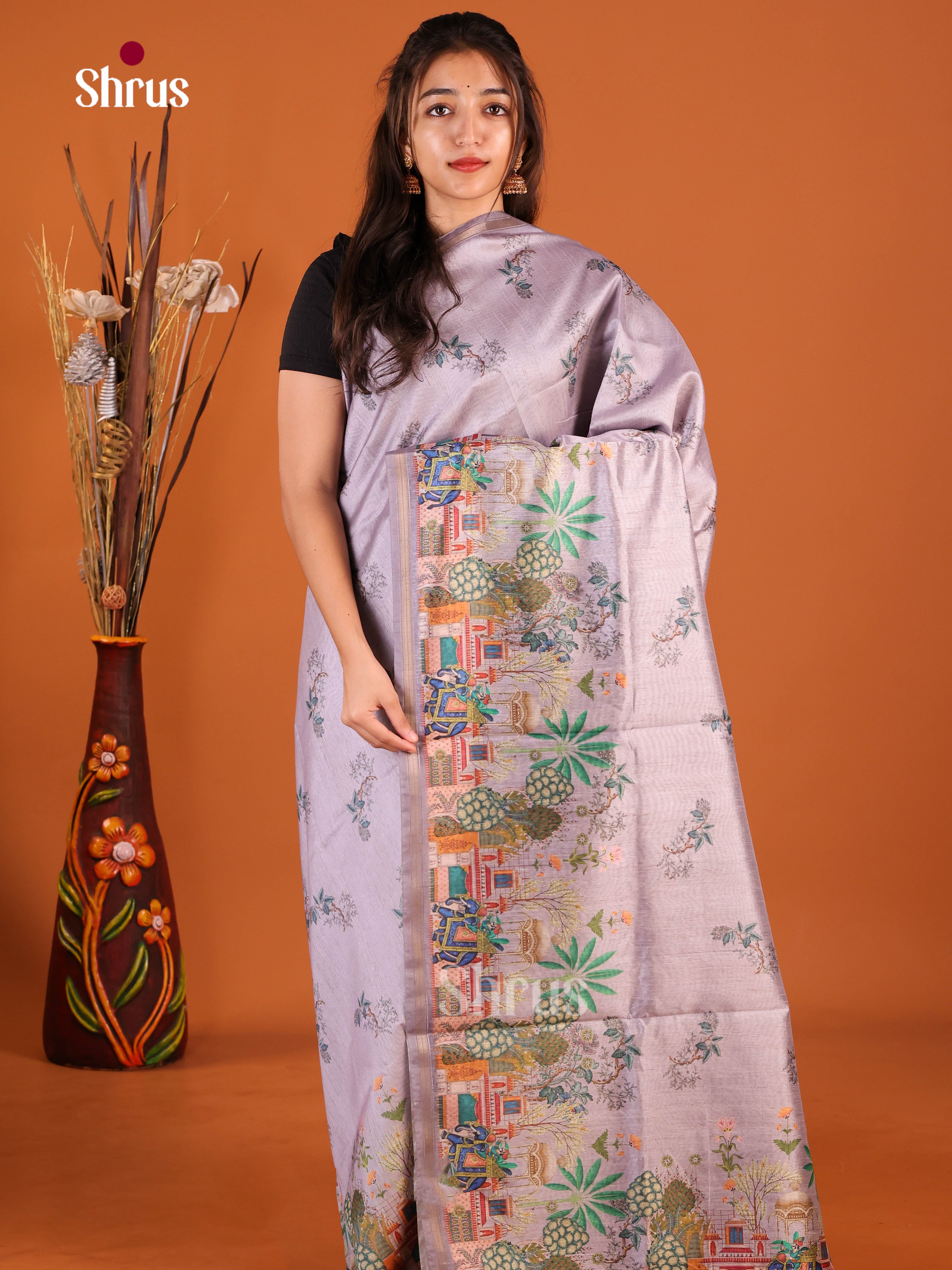 Mild Lavender- Semi Chanderi Saree