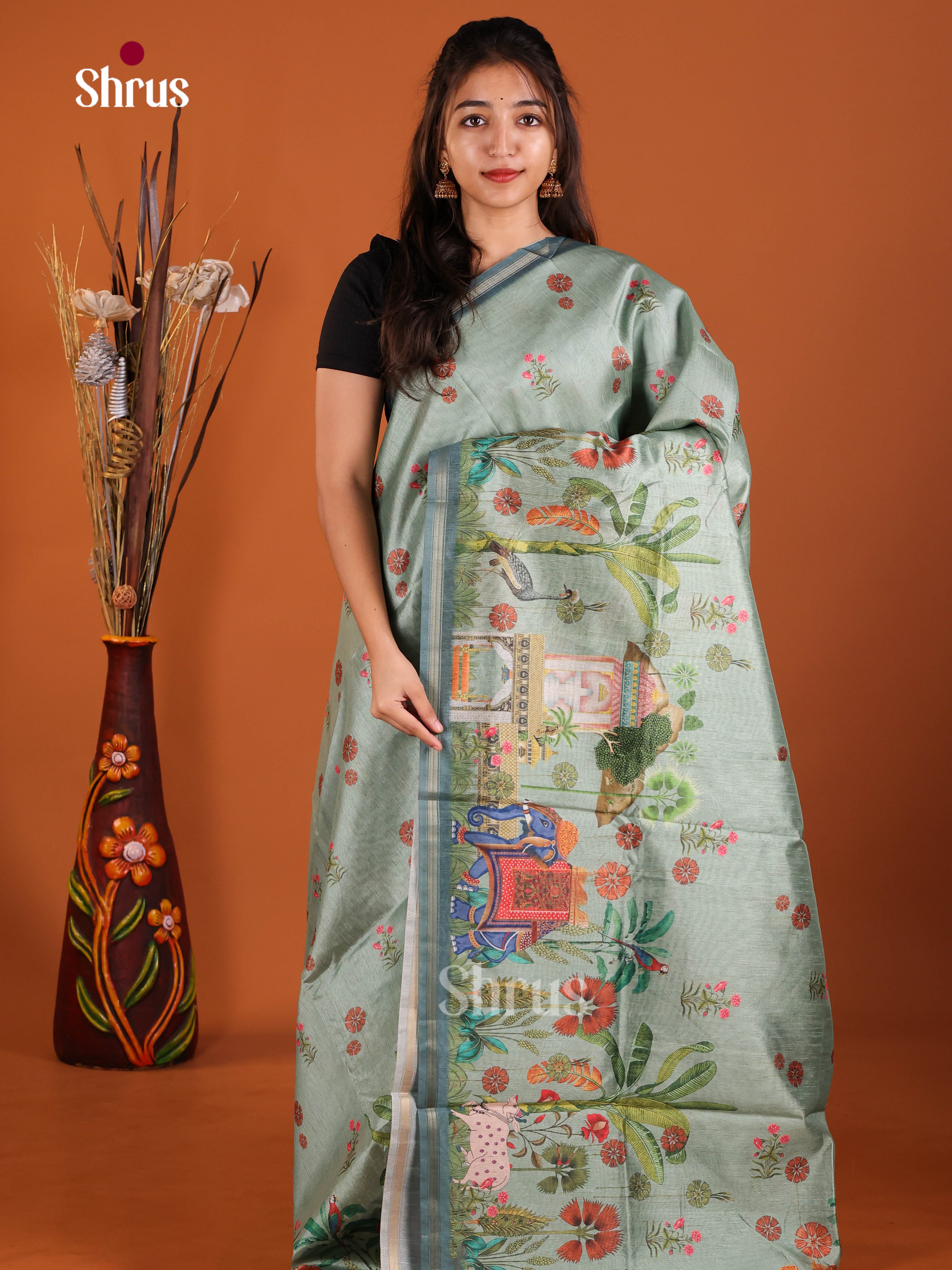 DIS29028 - Semi Chanderi Saree