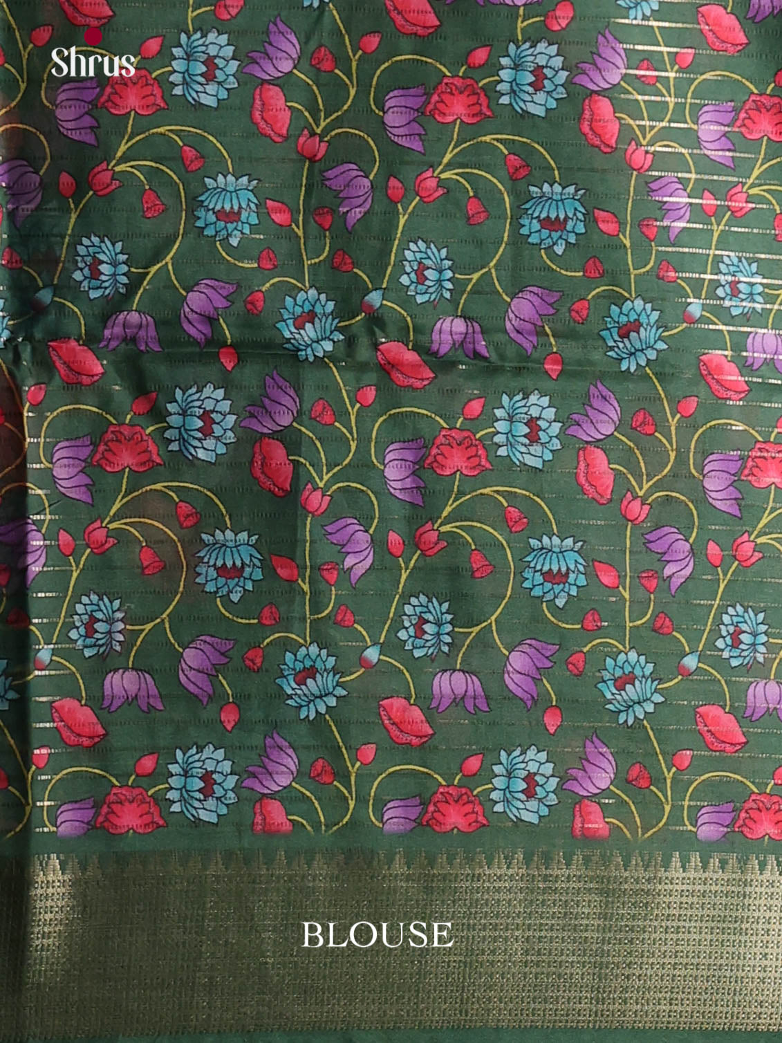 Red & green - Semi Dola silk Saree