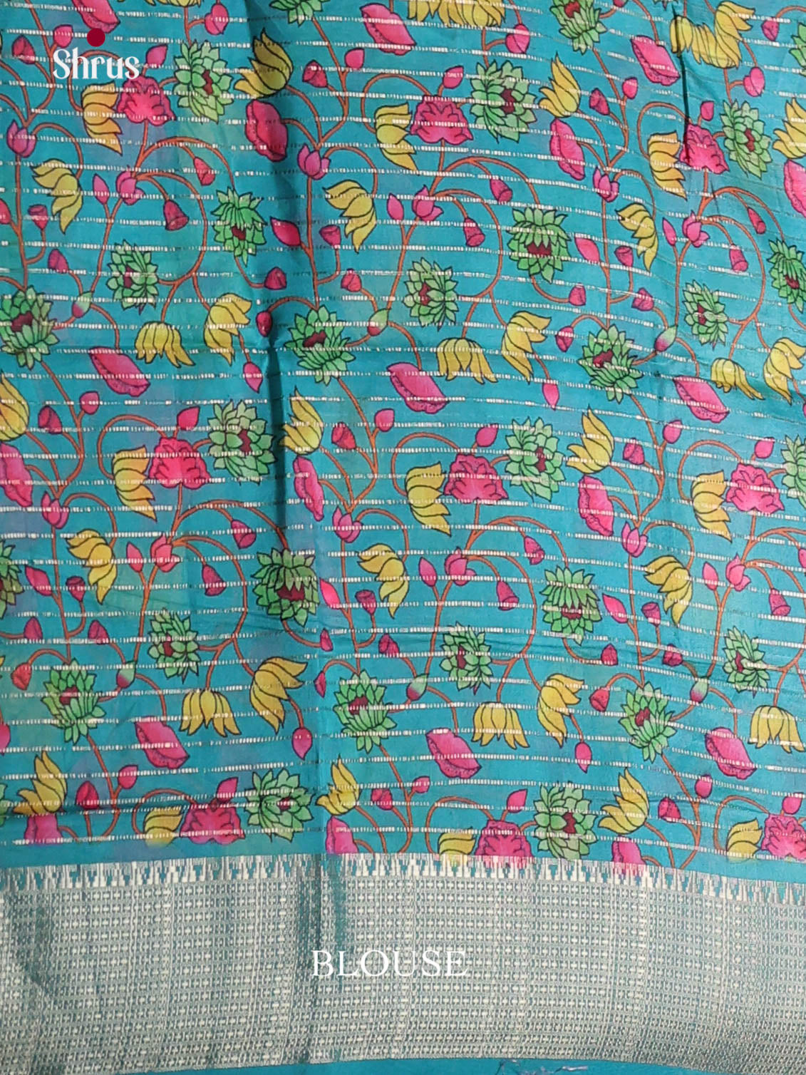 Yellow & Blue - Semi Dola silk Saree