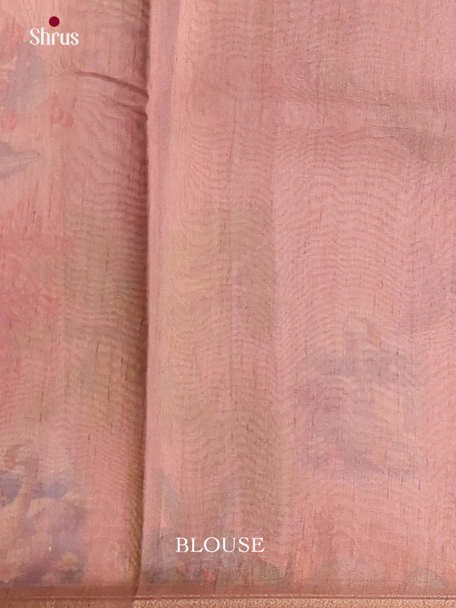 Dusty Pink- Semi Chanderi Saree - Shop on Shrus.com
