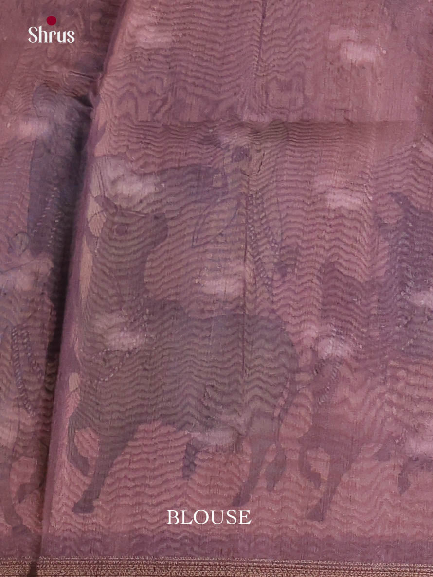 Onion pink & Purple - Semi Chanderi Saree